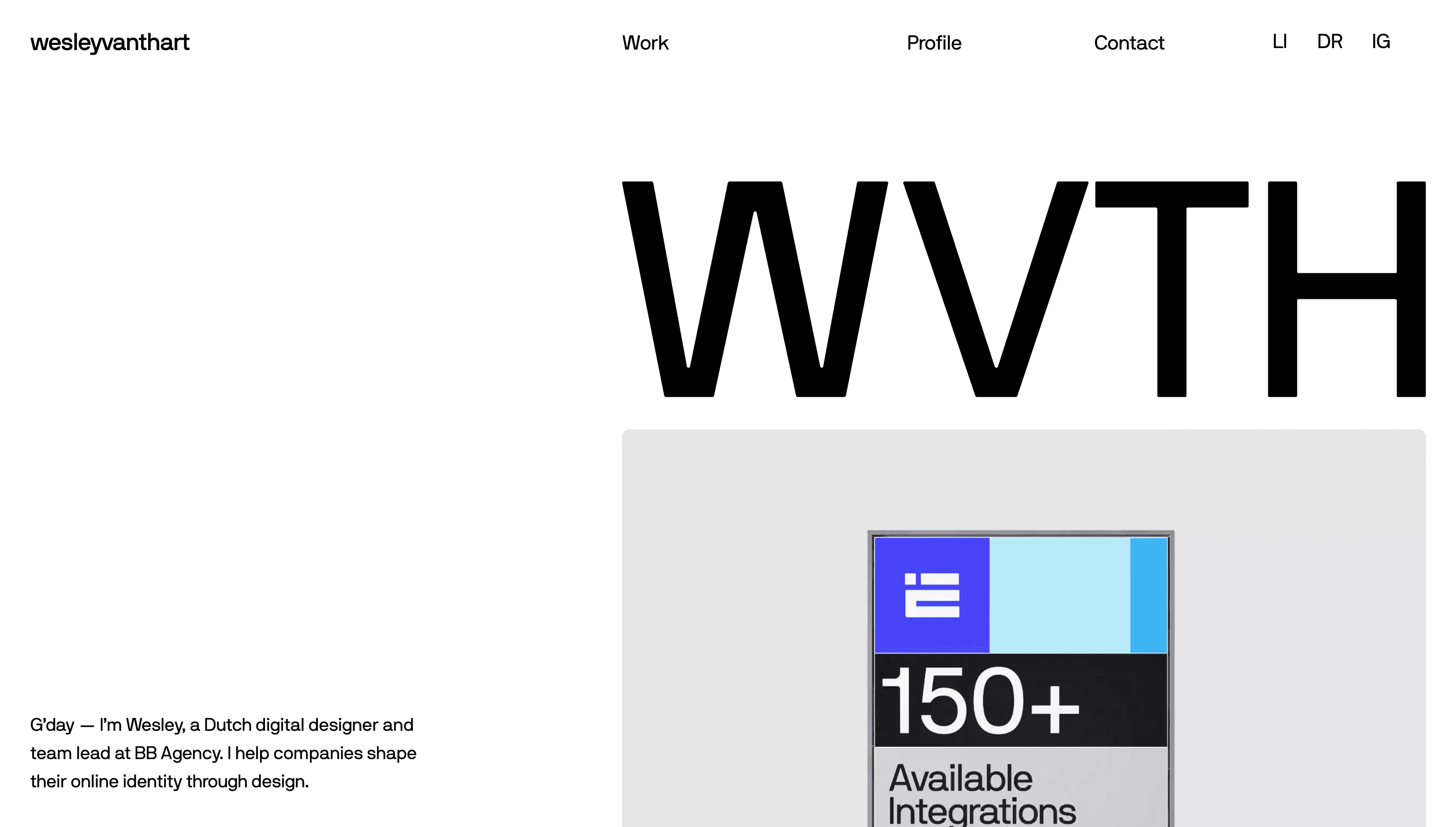 Wesley van’t Hart — Developer, Designer website design