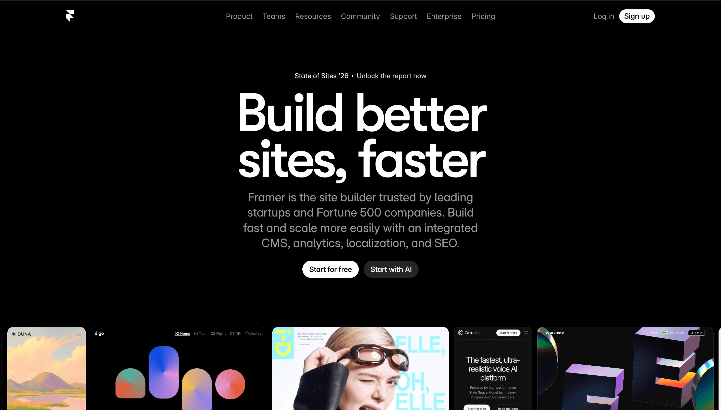 Framer — React, Next.js website design