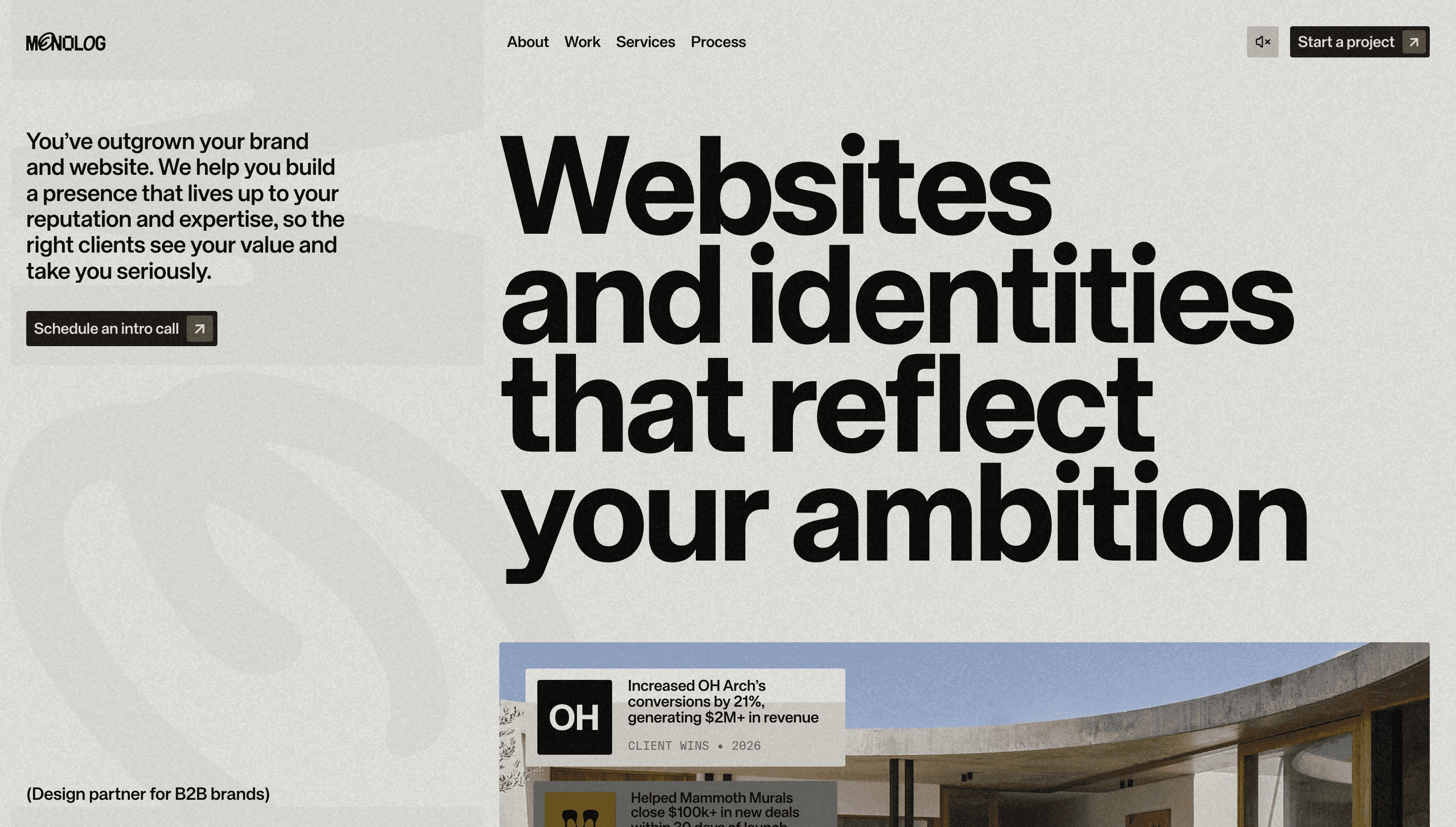 MONOLOG — Agency, Studio website design