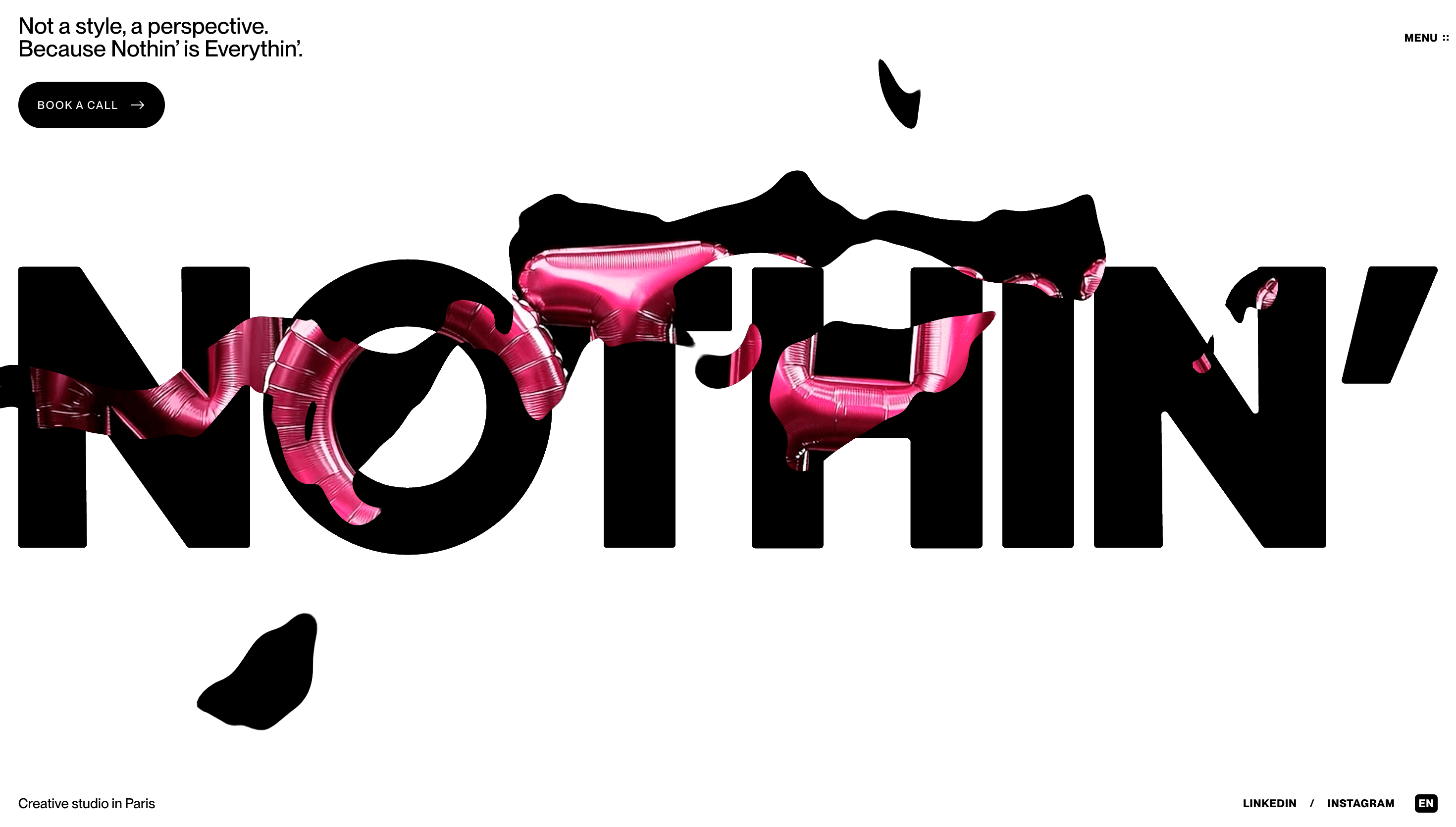Nothin' — Agency, Studio website design