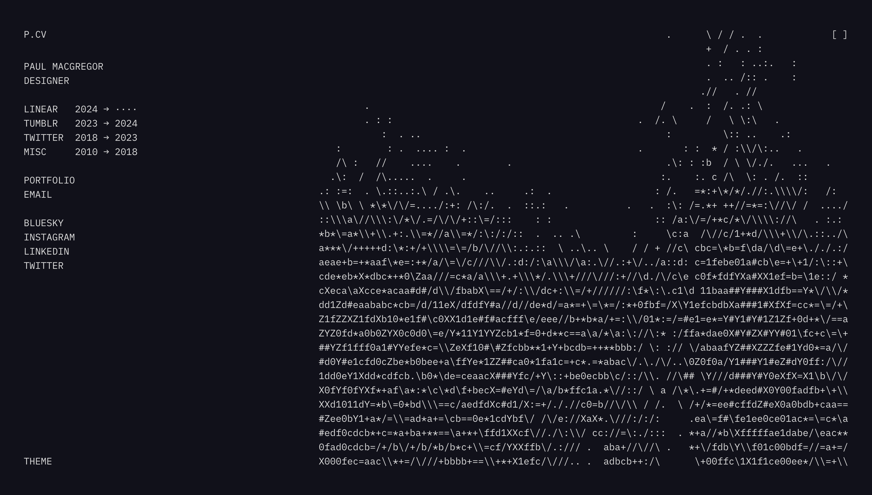 P.CV — Designer, Personal website design