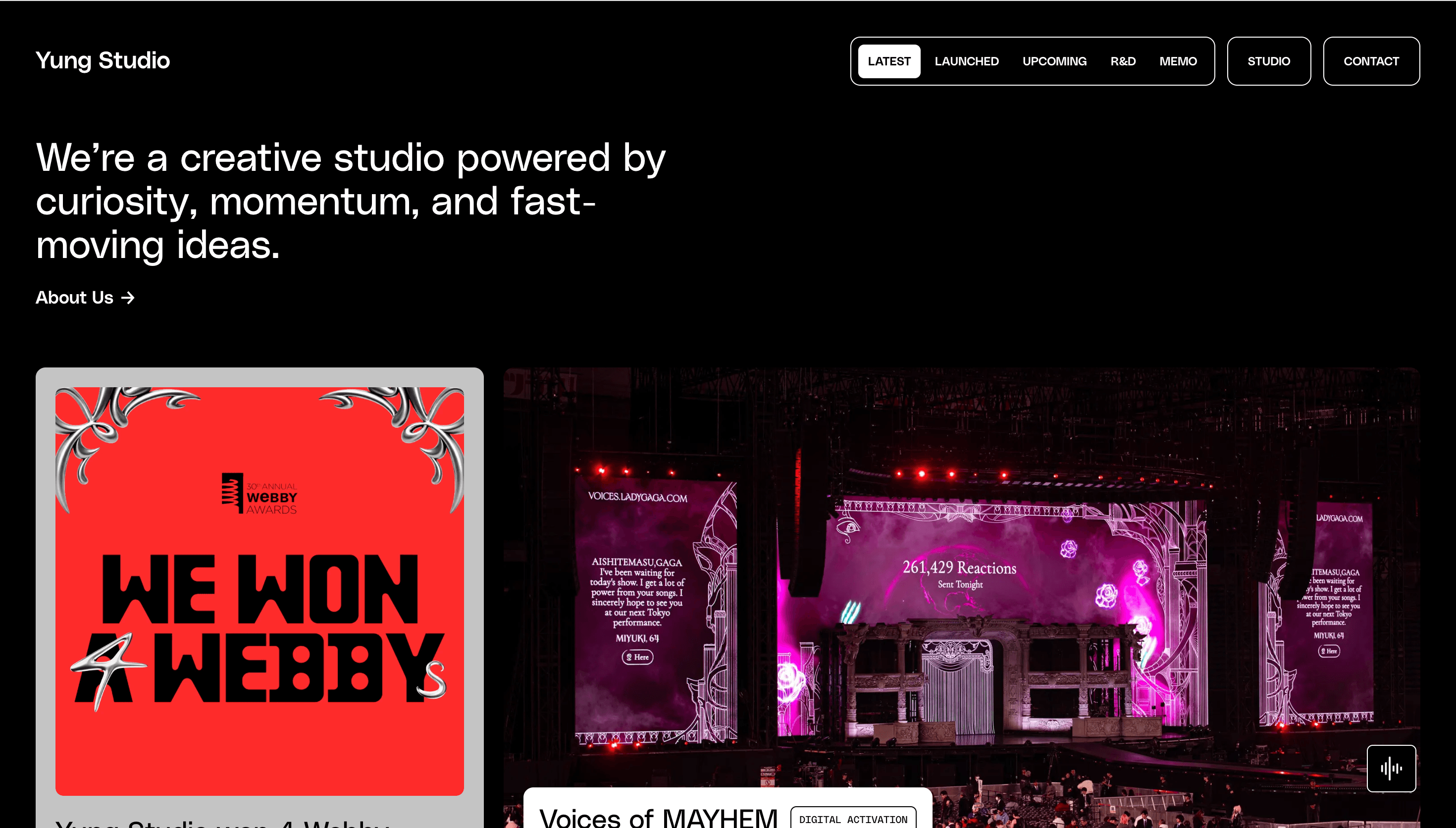 Yung Studio — Agency, Studio website design