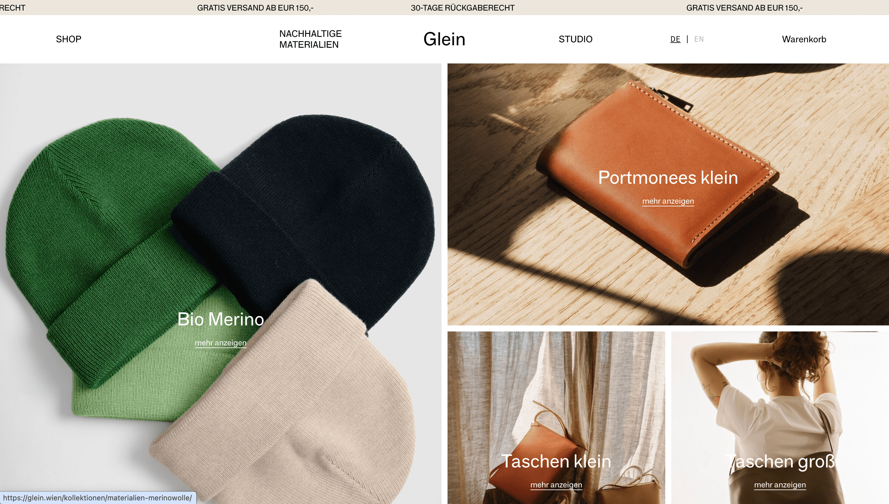 Glein — Art, Studio website design