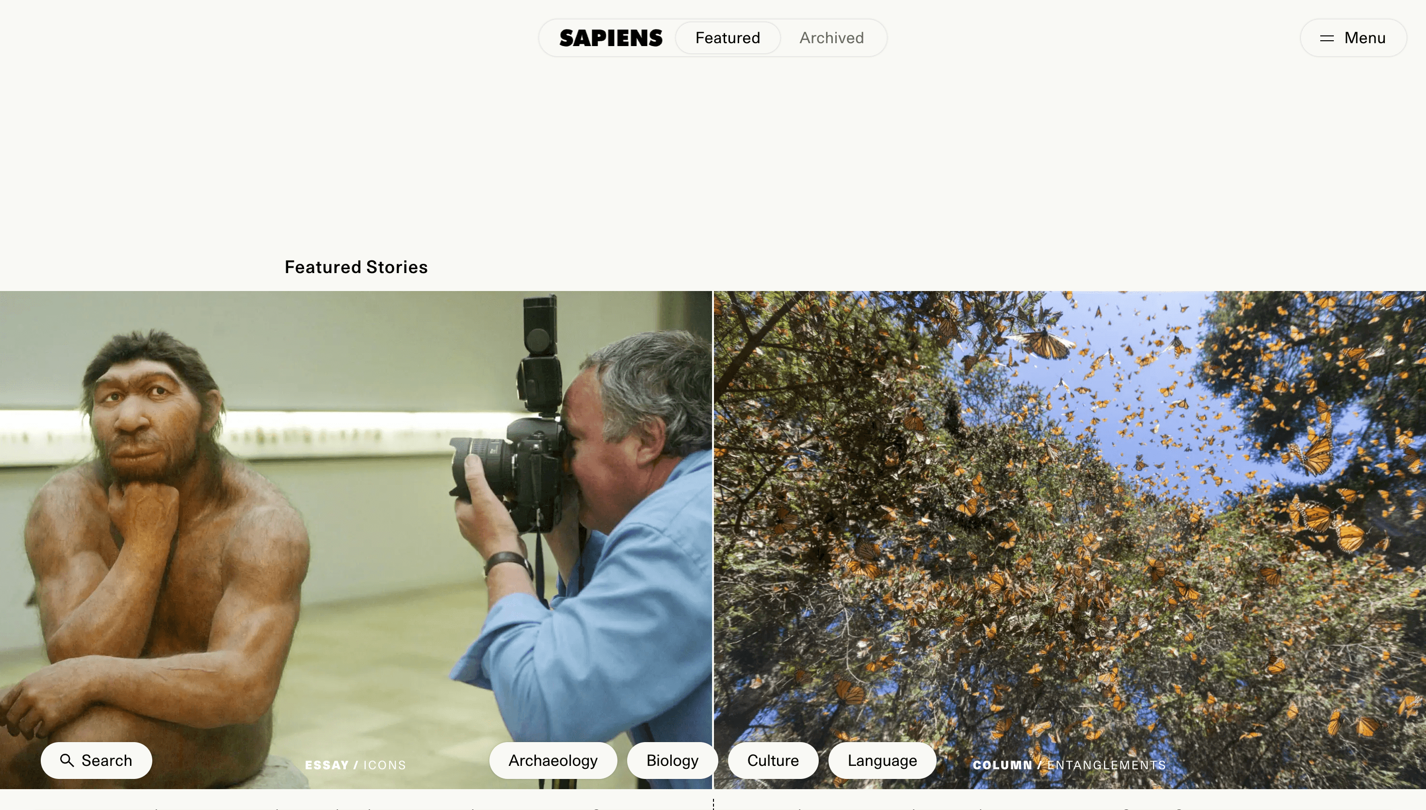 SAPIENS — Culture, Education website design