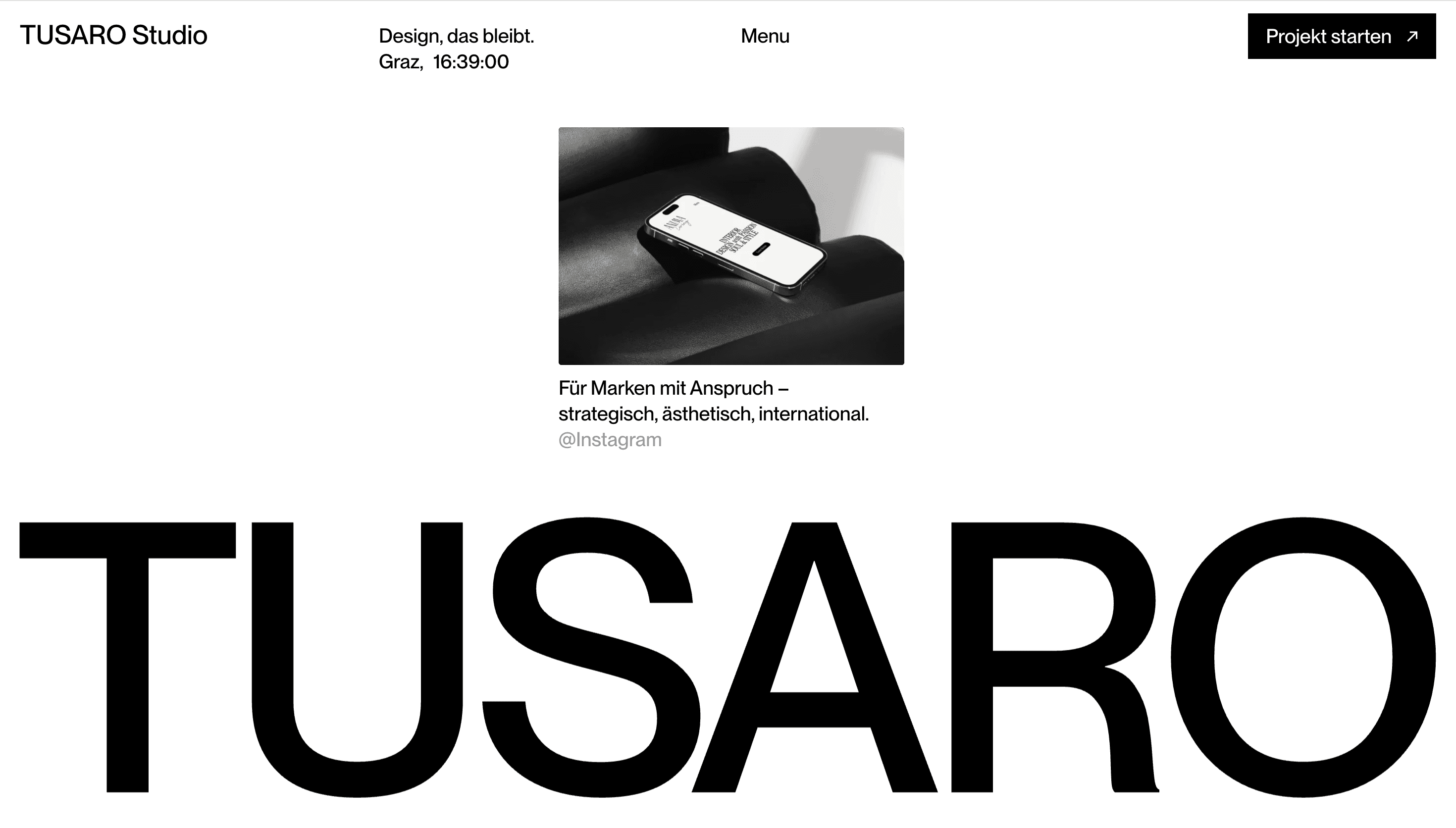 Tusaro Studio — Agency, Studio website design
