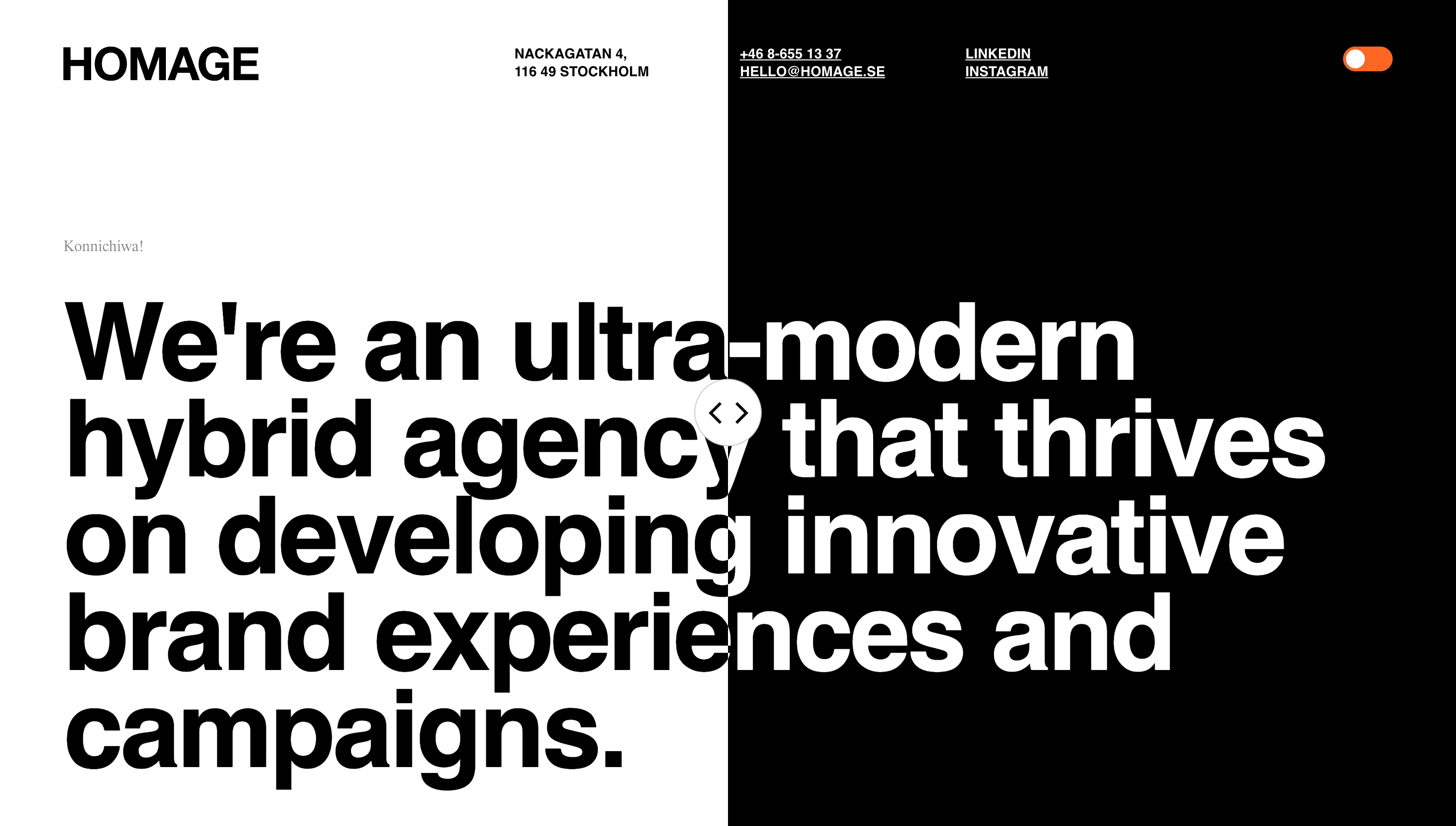 Homage — Agency, Branding website design
