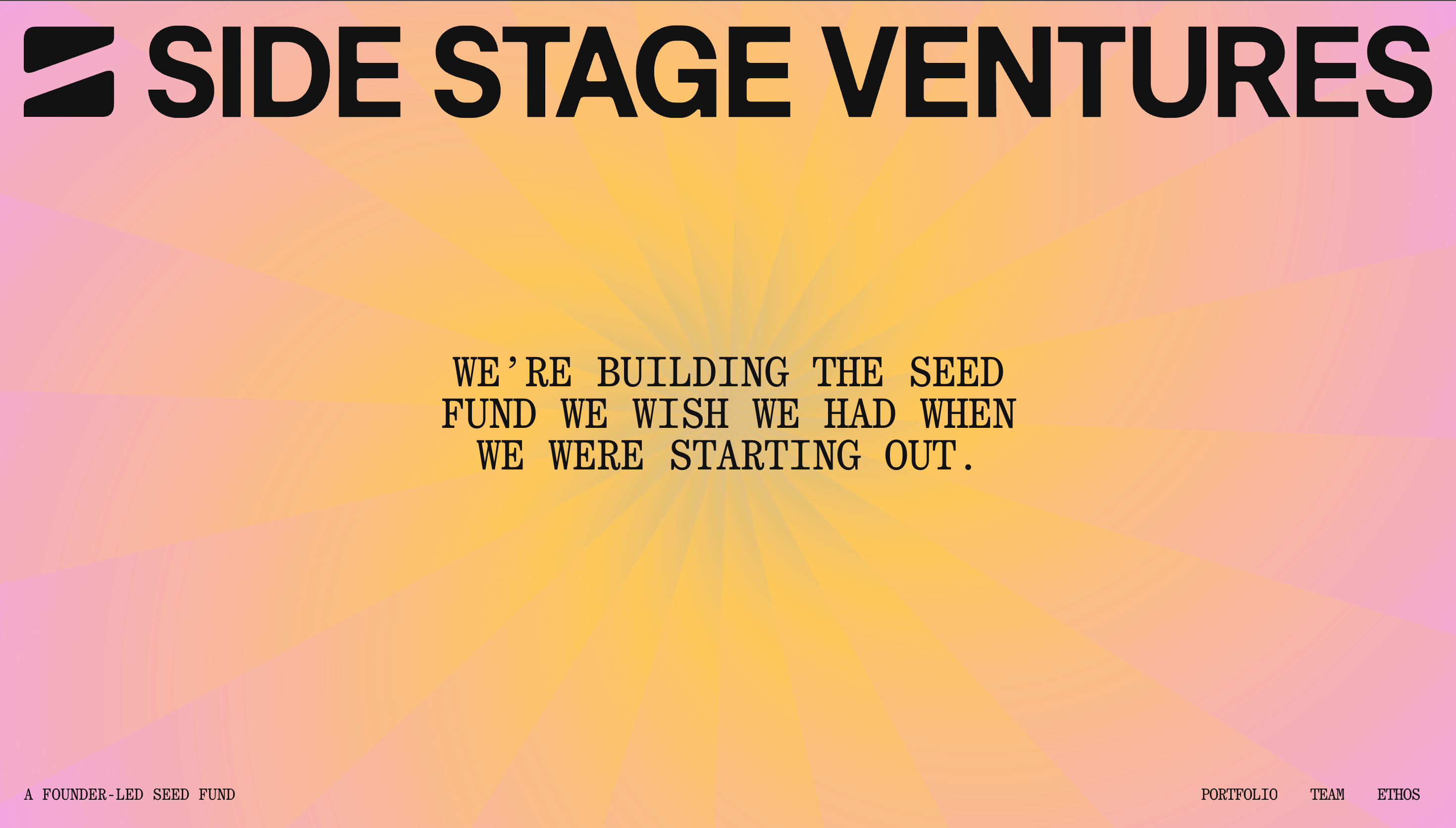 Side Stage Ventures — Startup, Finance website design