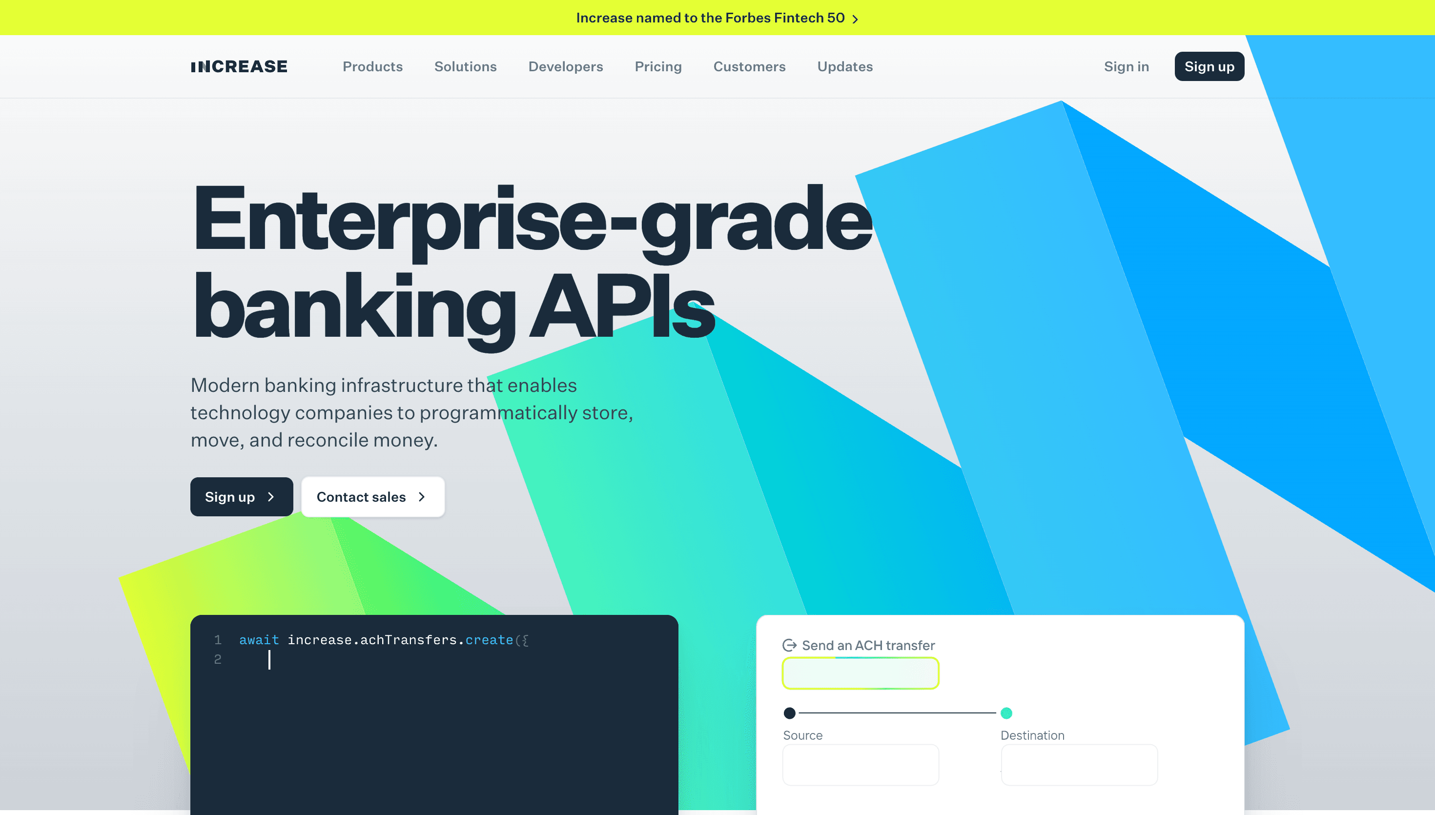 Increase — Finance, Tech website design