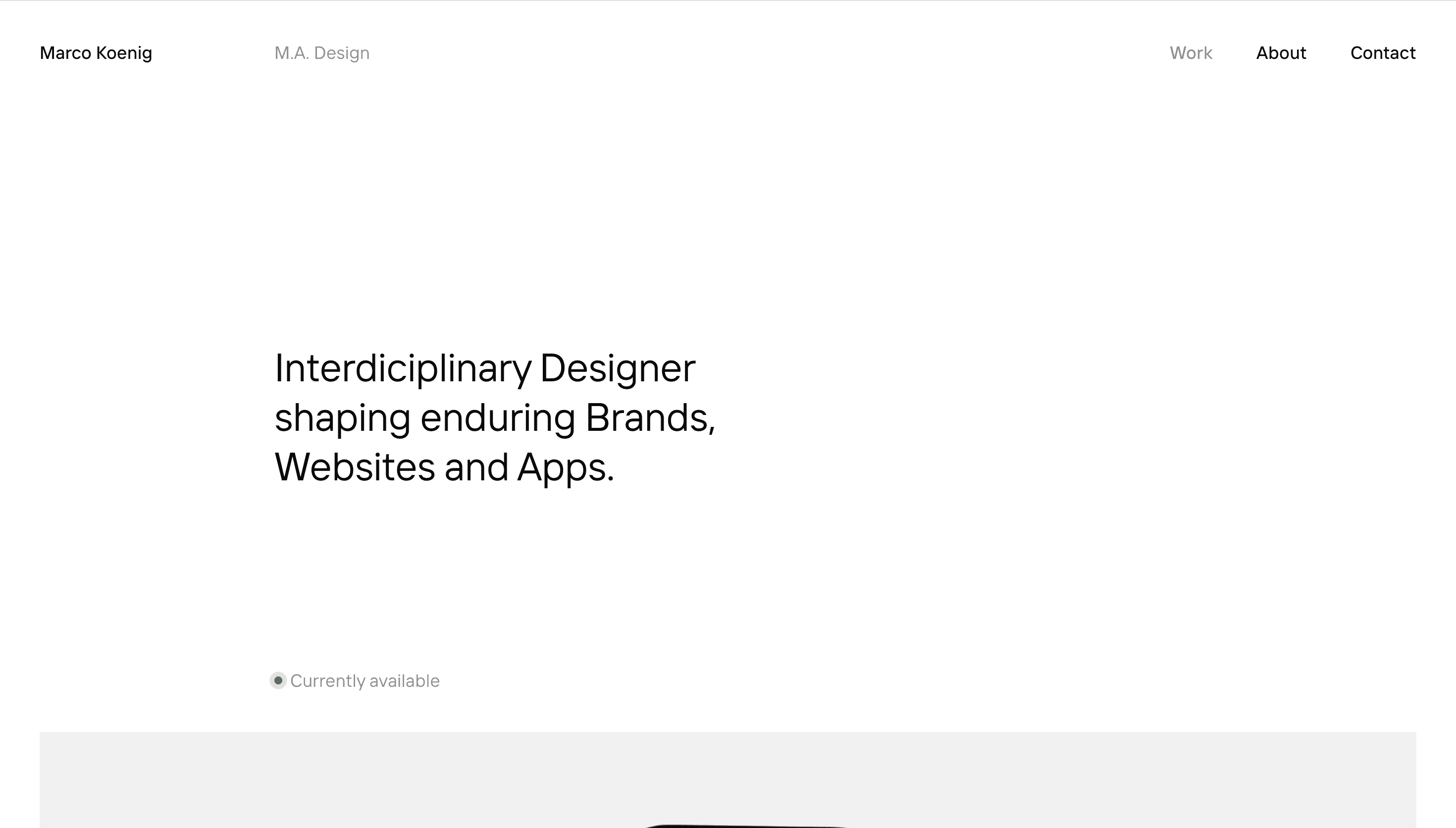 Marko König — Designer, Developer website design