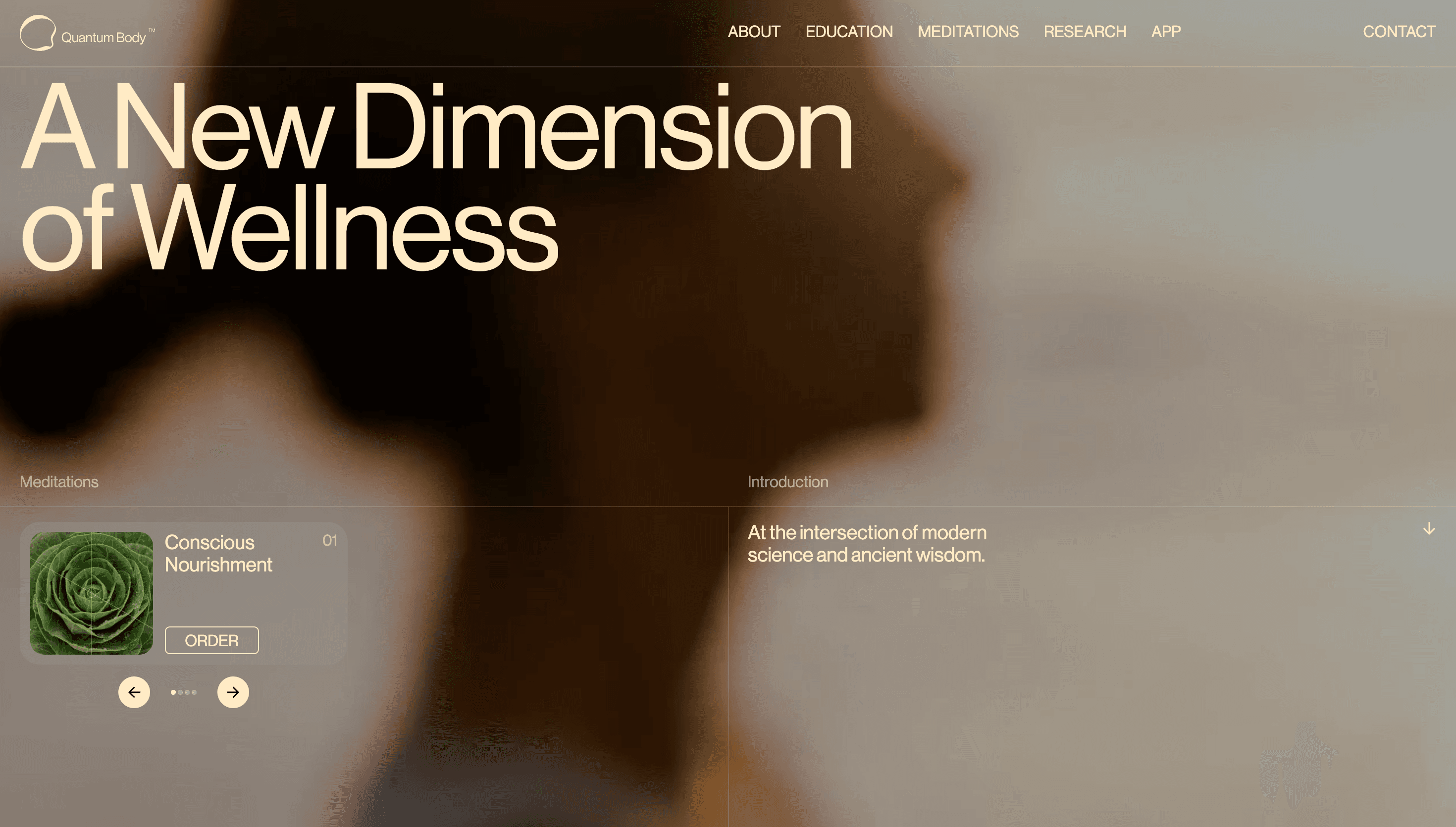 Quantum Body — Health, Tech website design