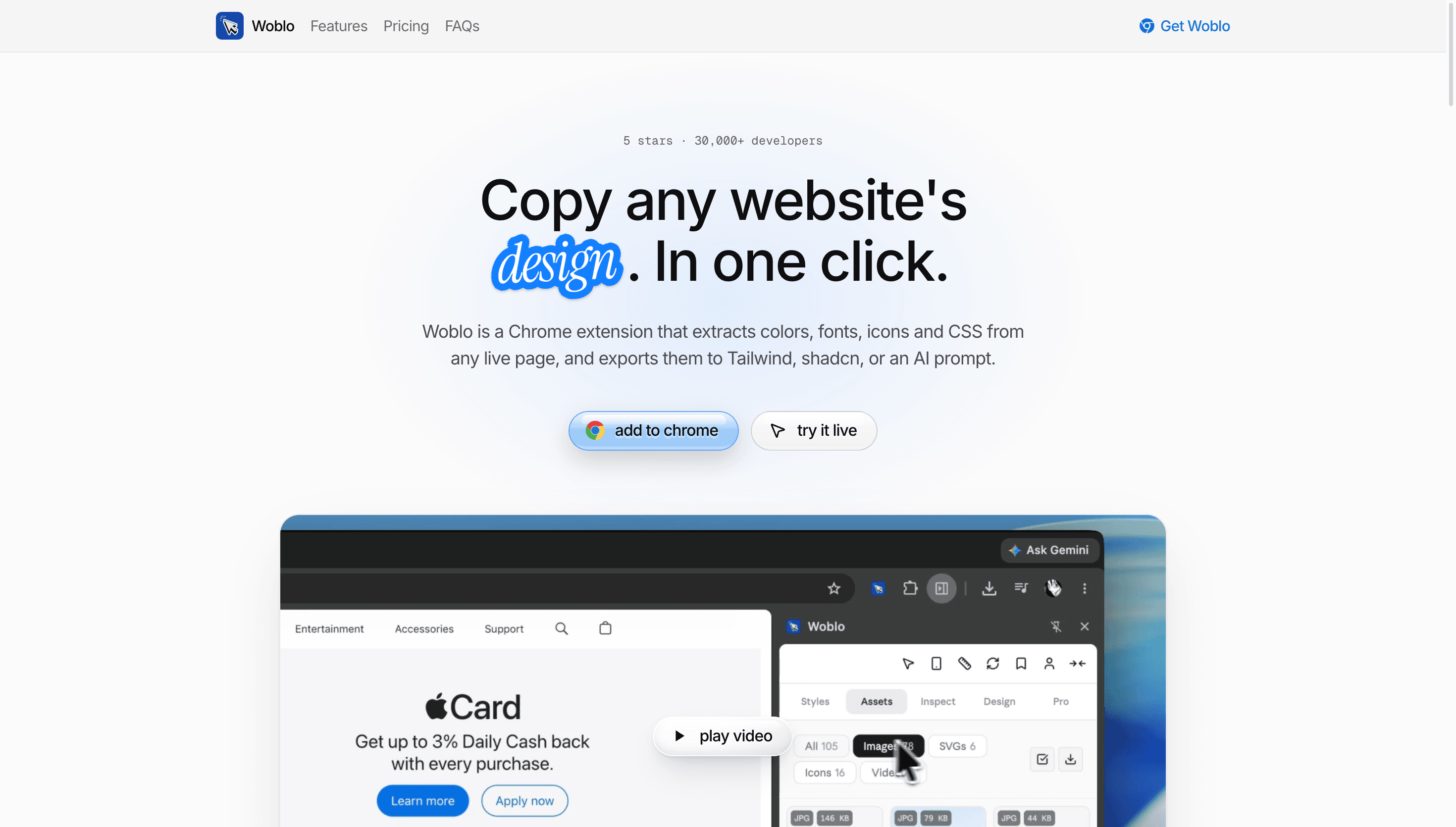 Woblo — shadcn/ui, Tailwind CSS website design