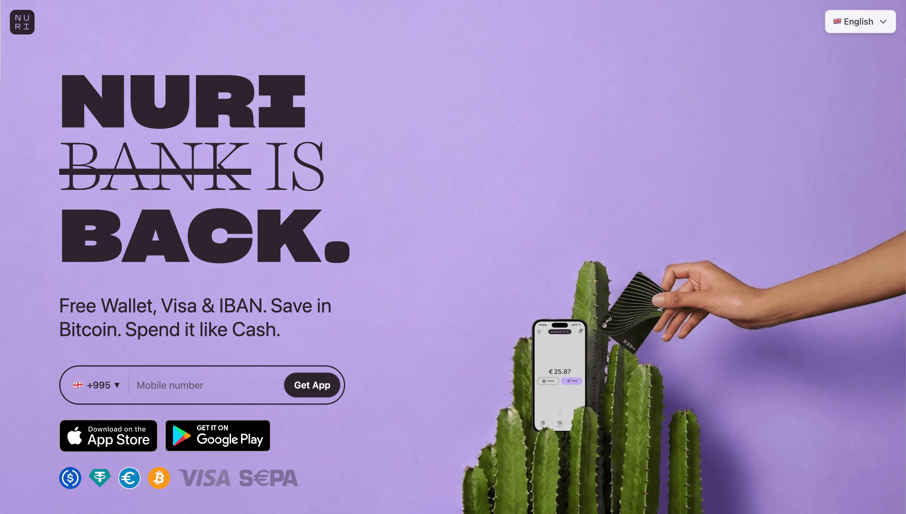 Nuri — Finance, Tech website design