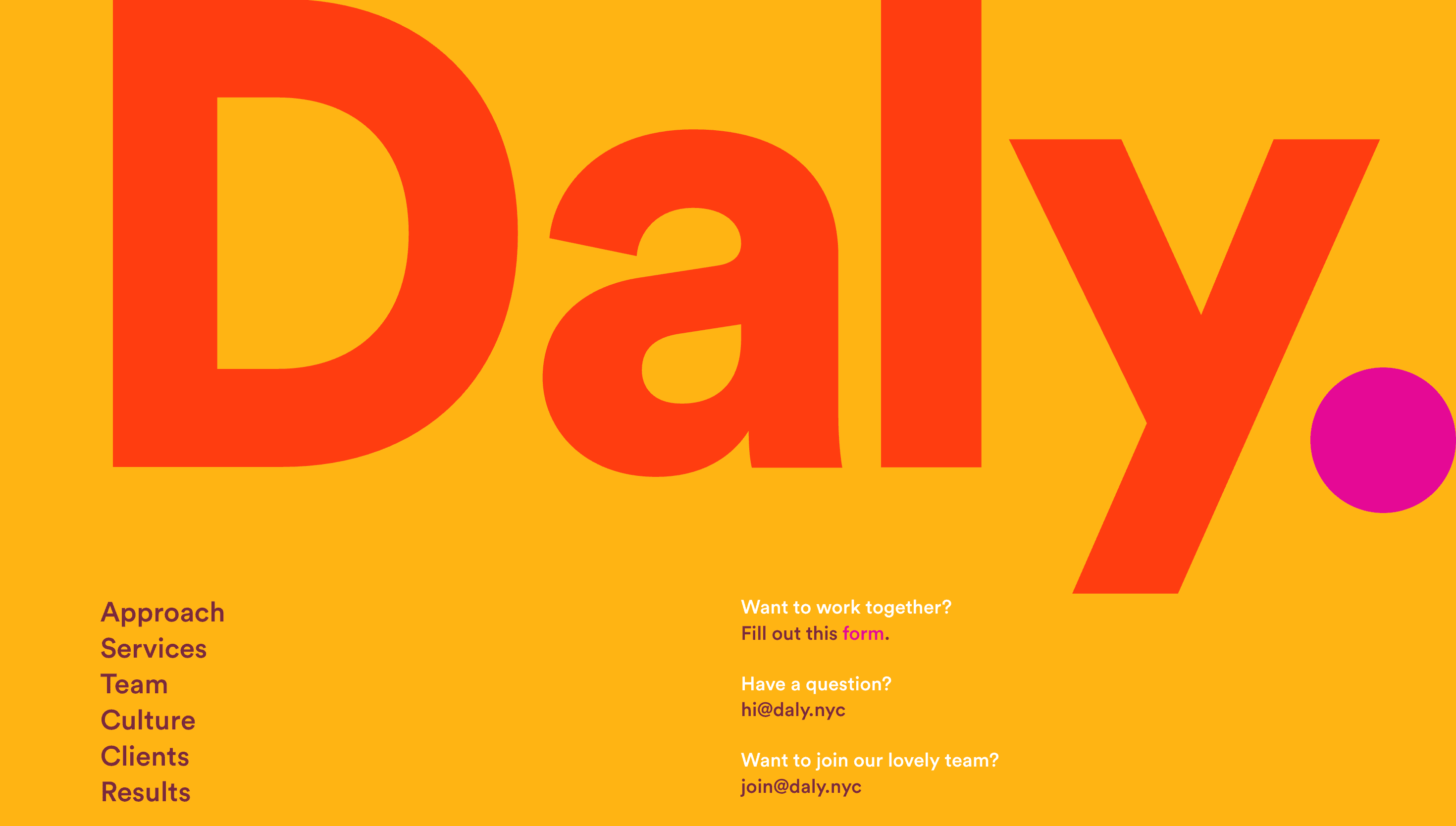 Daly — Agency, Branding website design