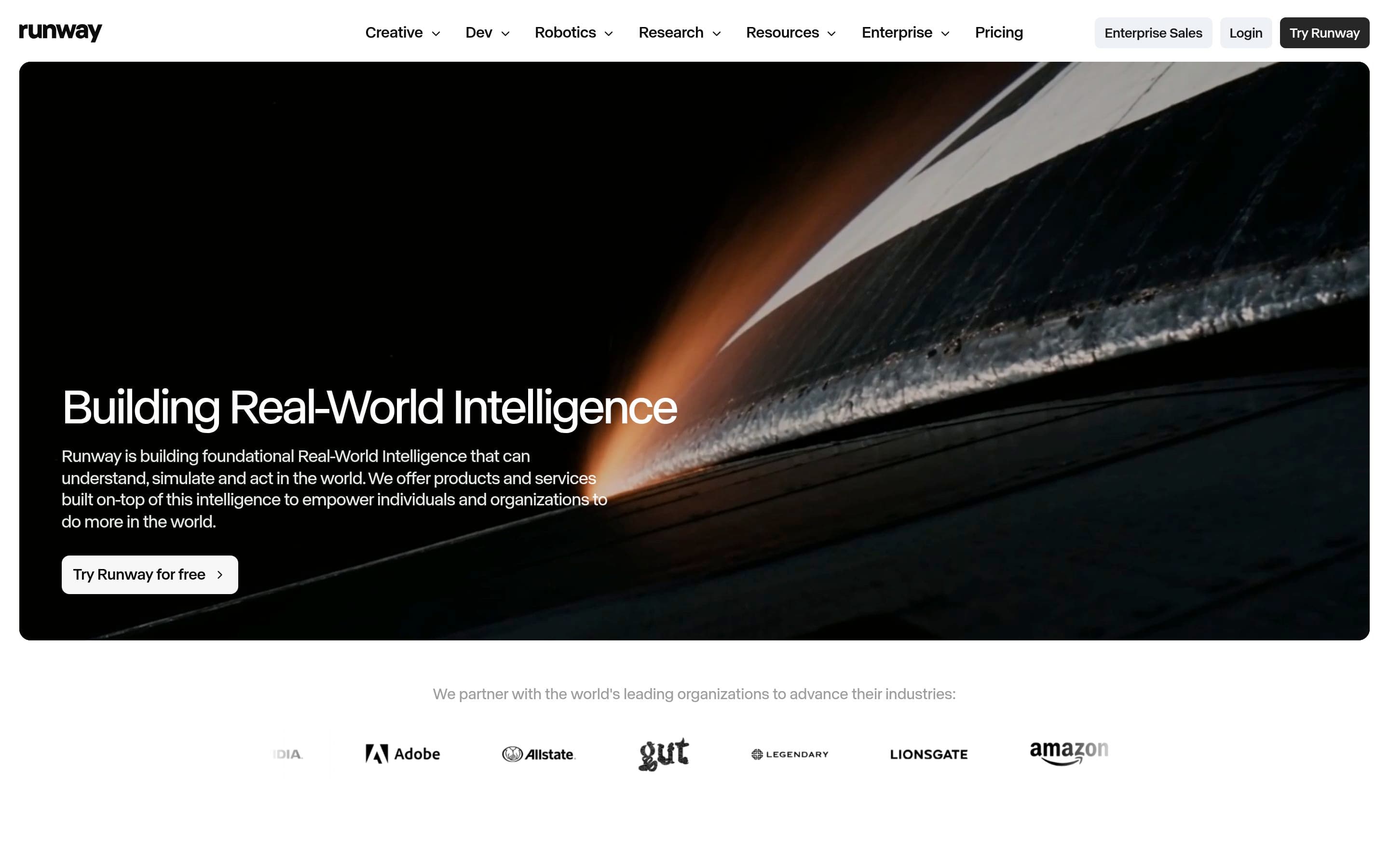 Runway — Tech, Product website design