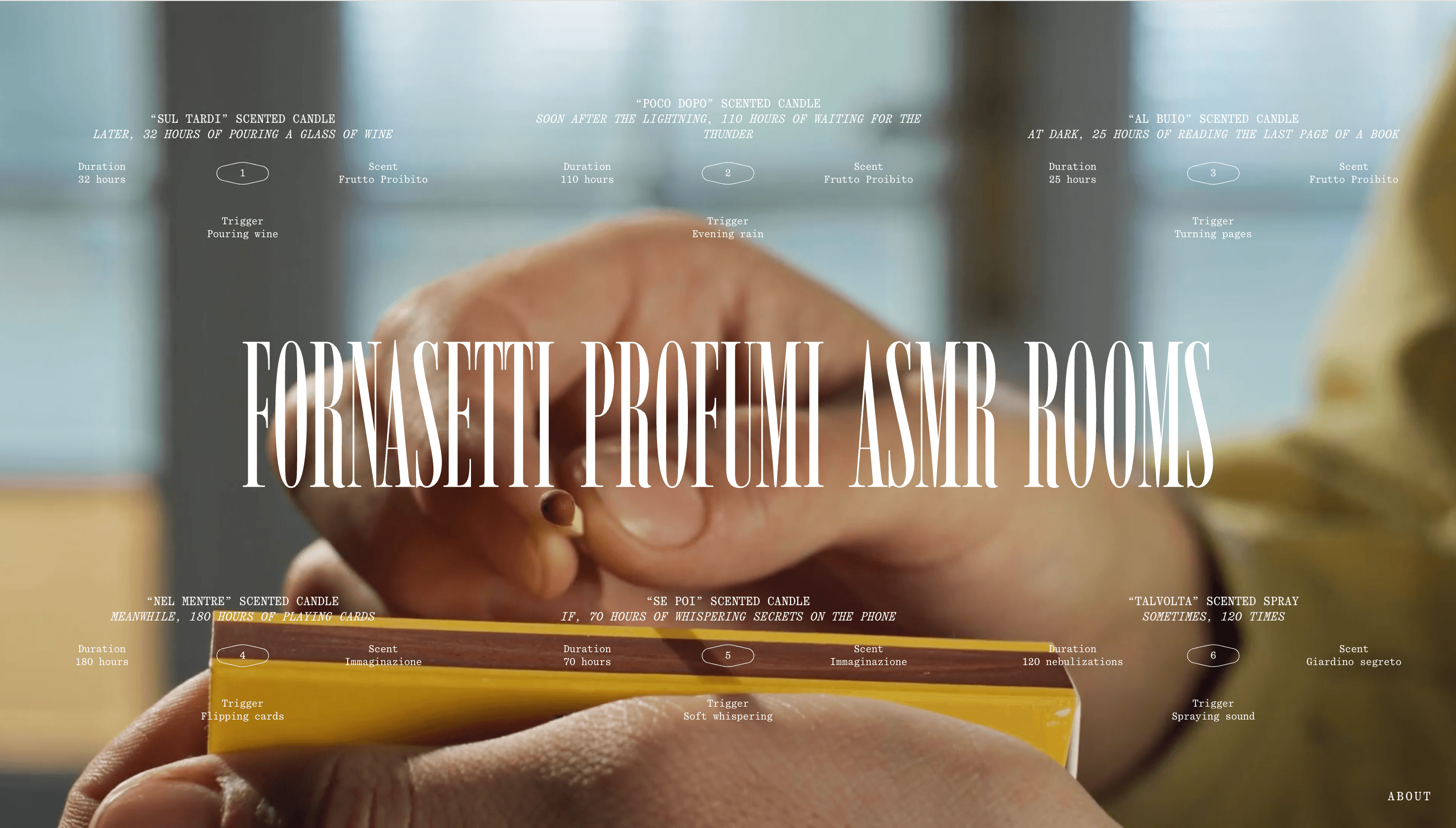 Fornasetti Profumi — Art, Fashion website design