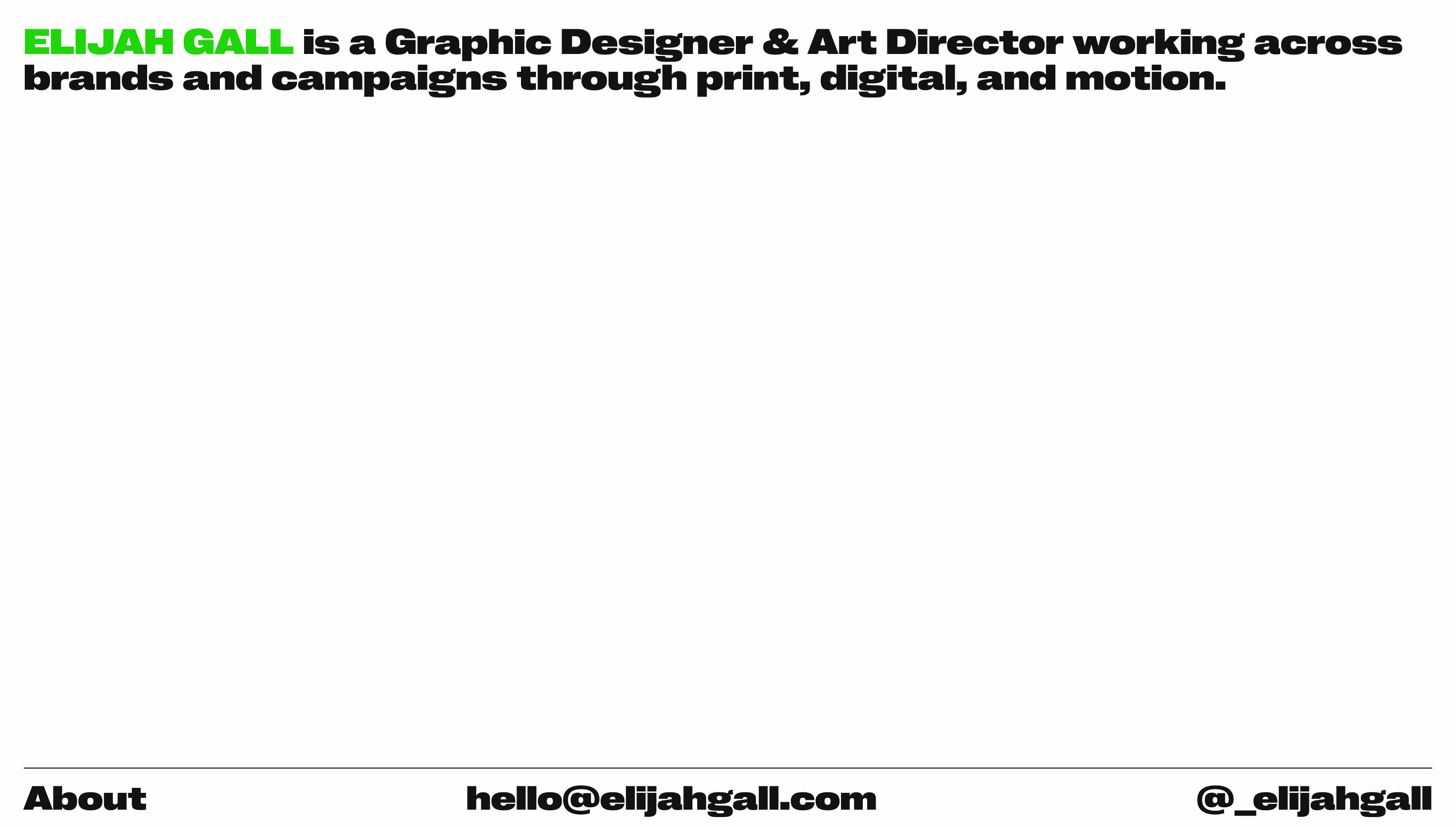 Elijah Gall — Graphic Designer, Designer website design