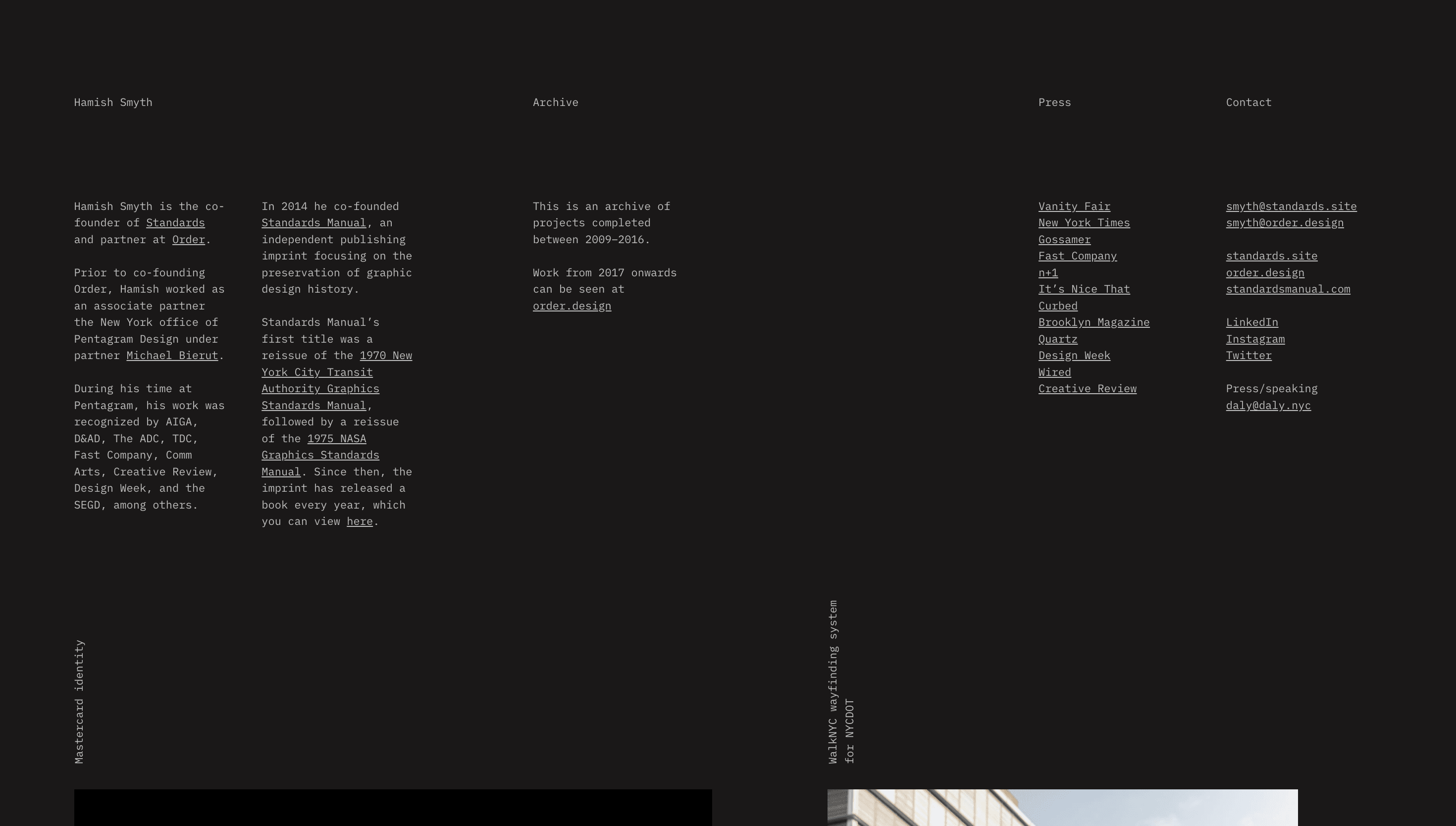 Hamish Smyth — Designer, Portfolio website design