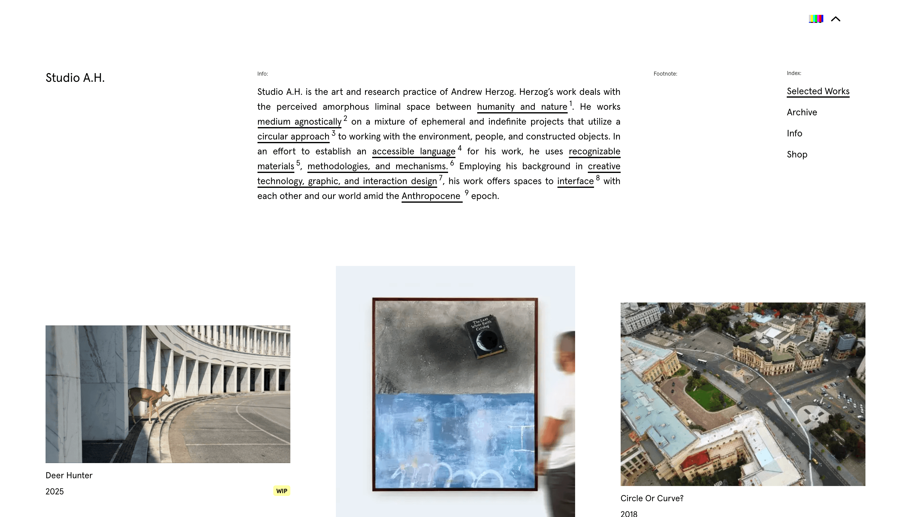 Andrew Herzog — Art, Designer website design