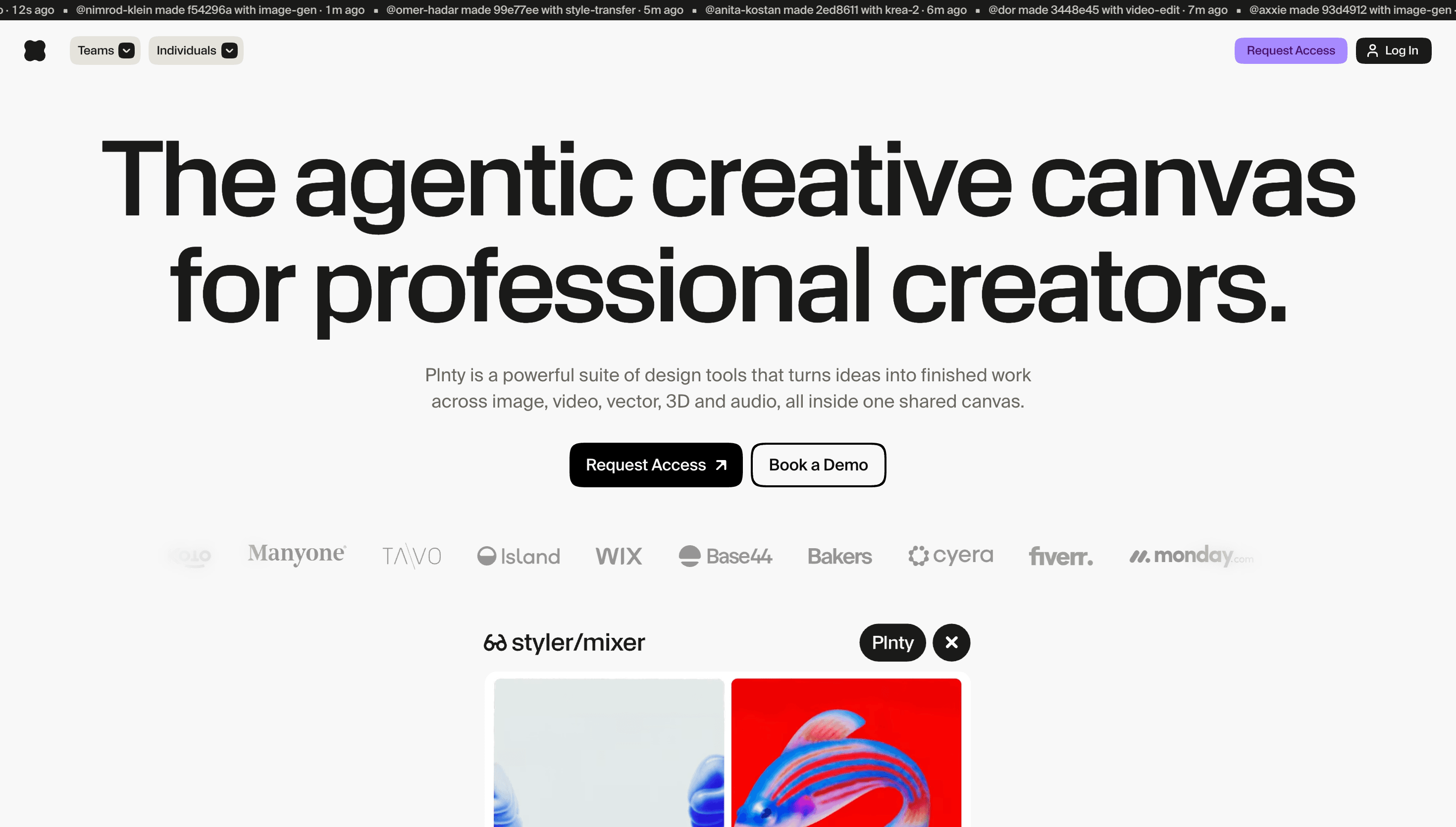 Plnty — Dark UI, Typography website design