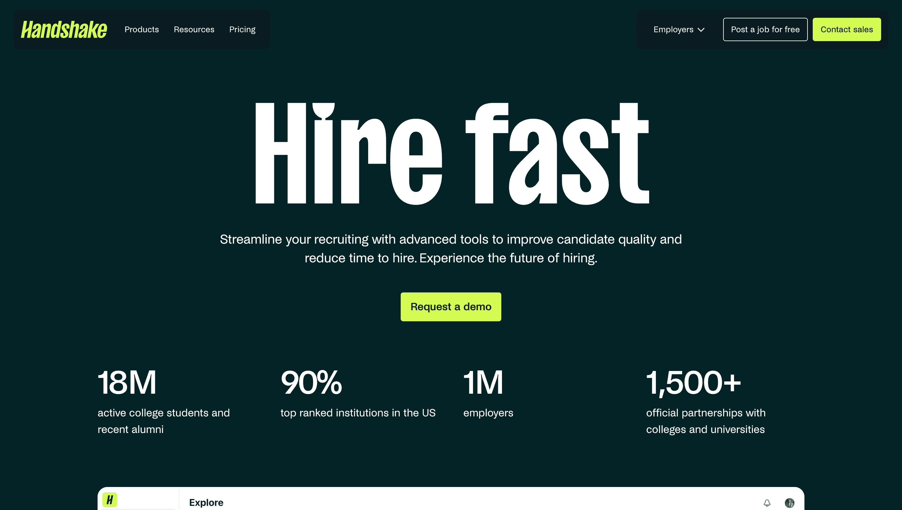 Handshake — SaaS, Minimal website design