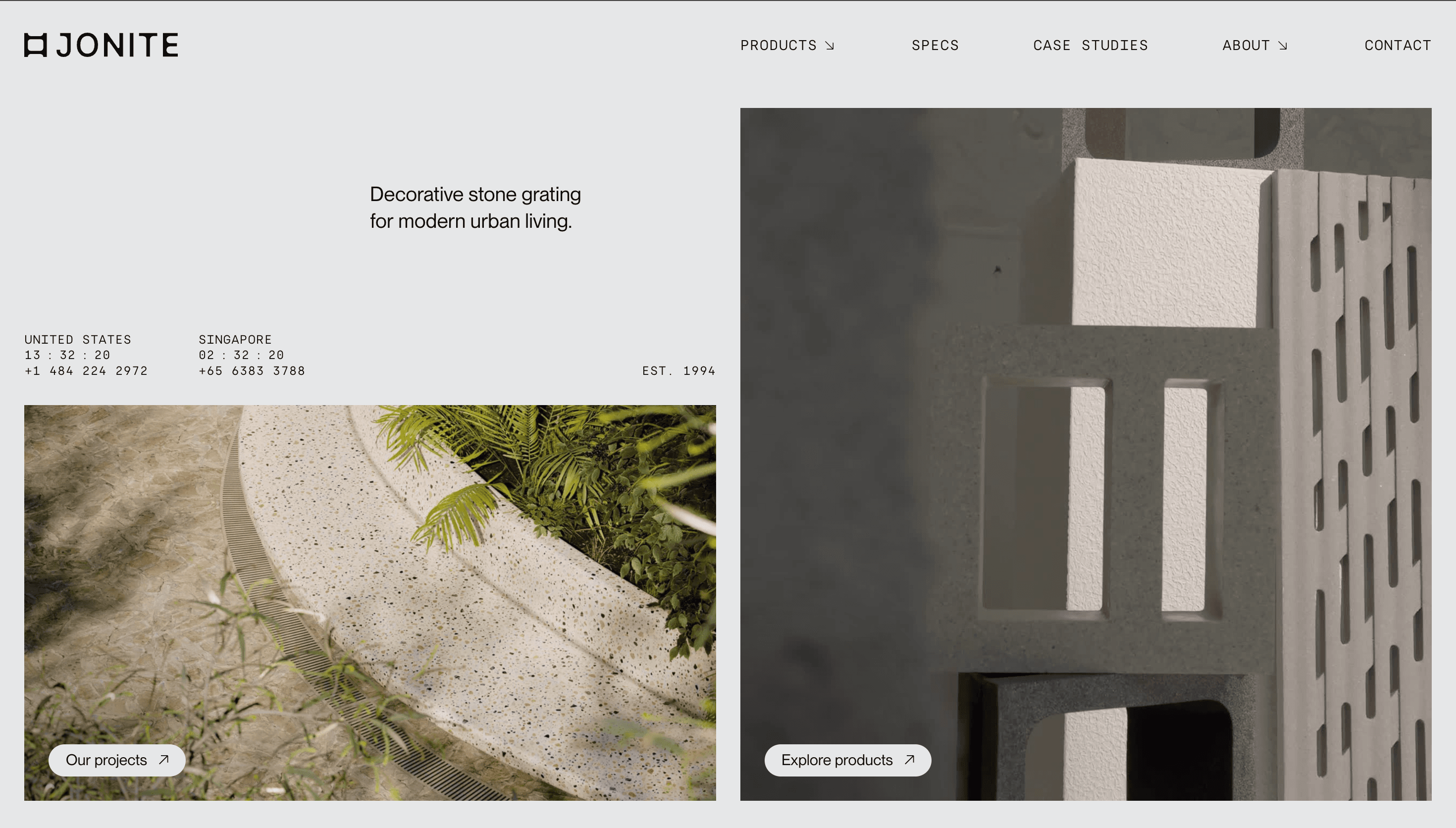 Jonite® — Real Estate, Sustainability website design