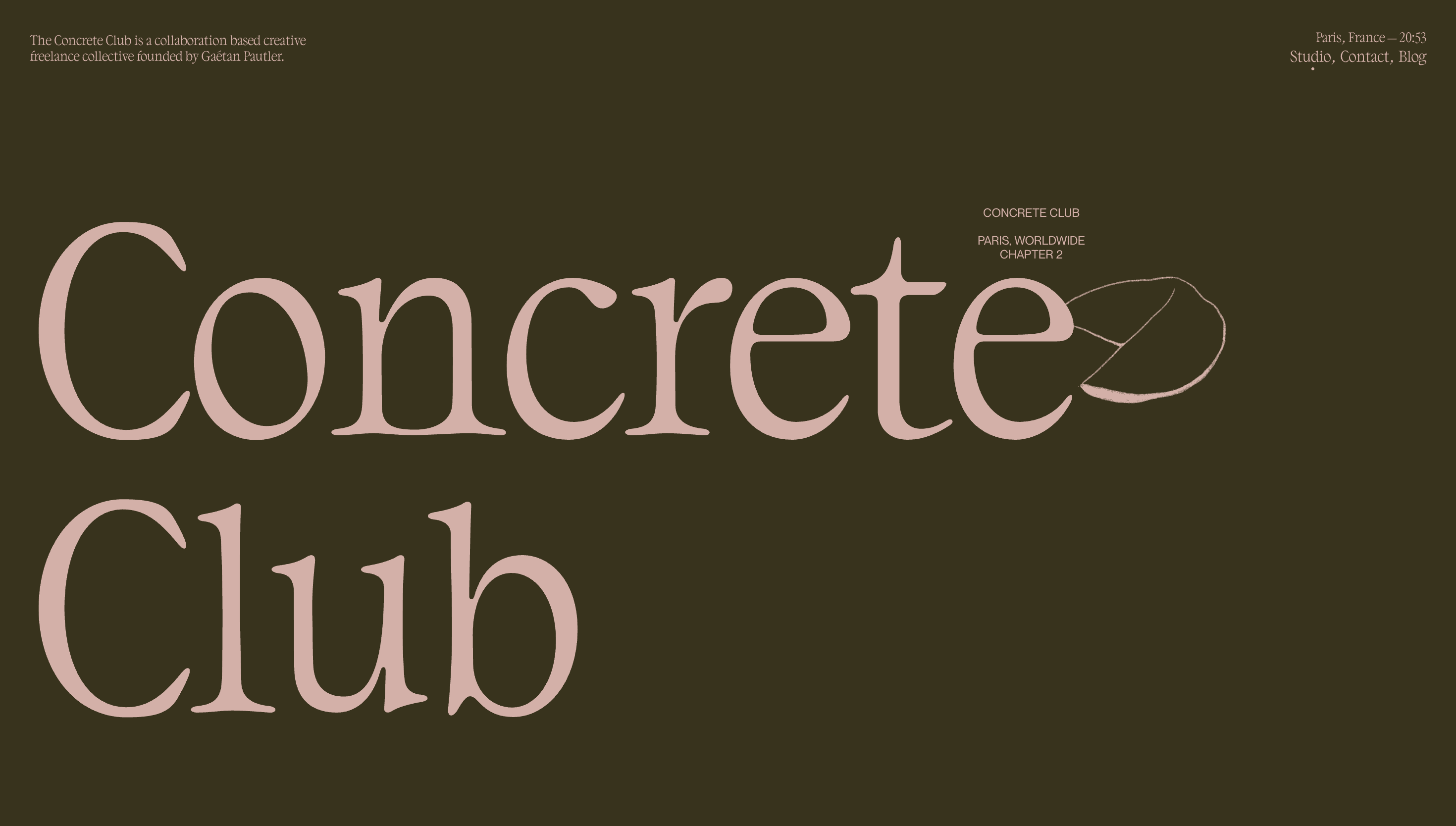 Concrete Club Studio — Studio, Agency website design