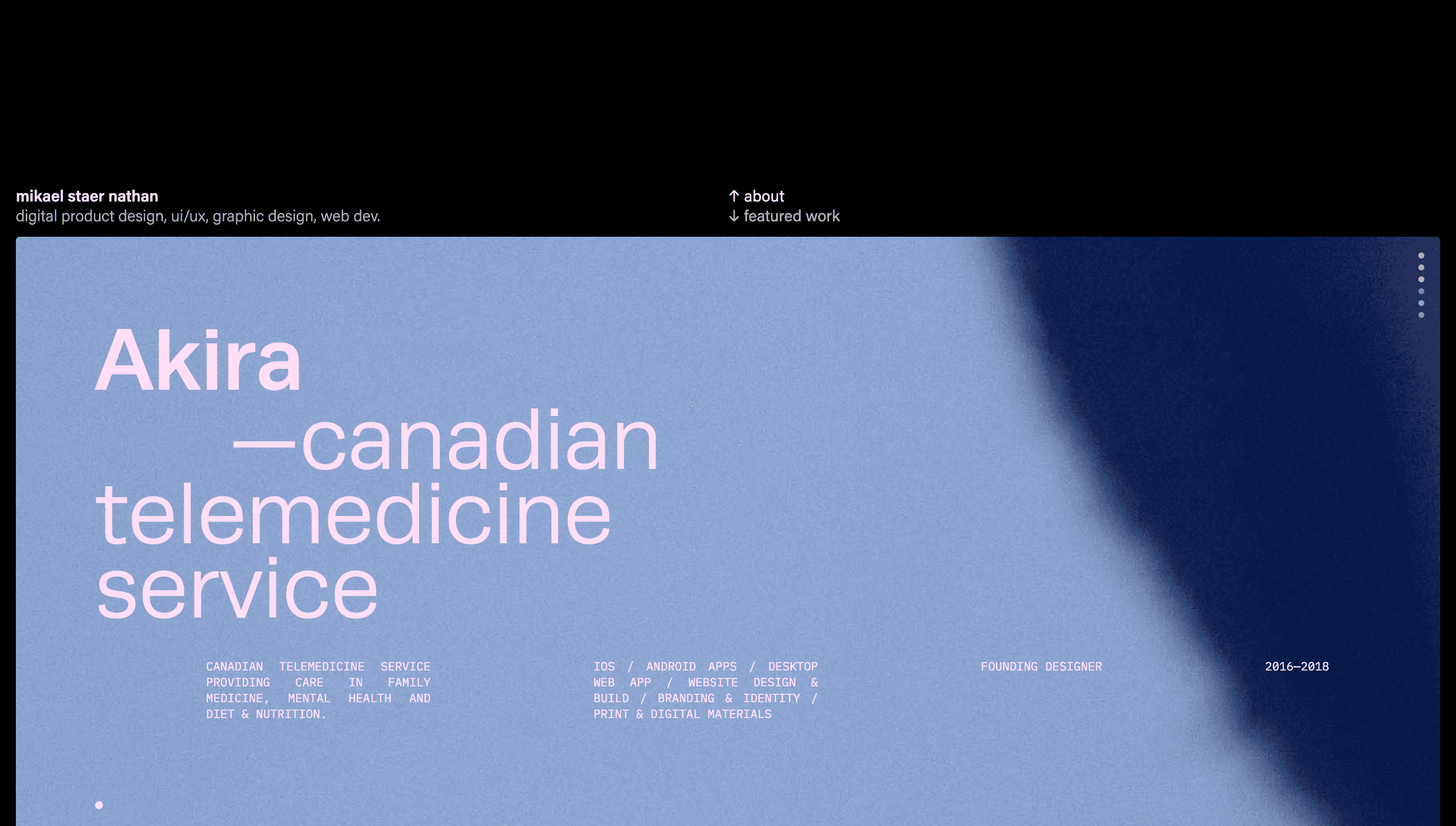 Mikael Staer Nathan — Designer, Portfolio website design