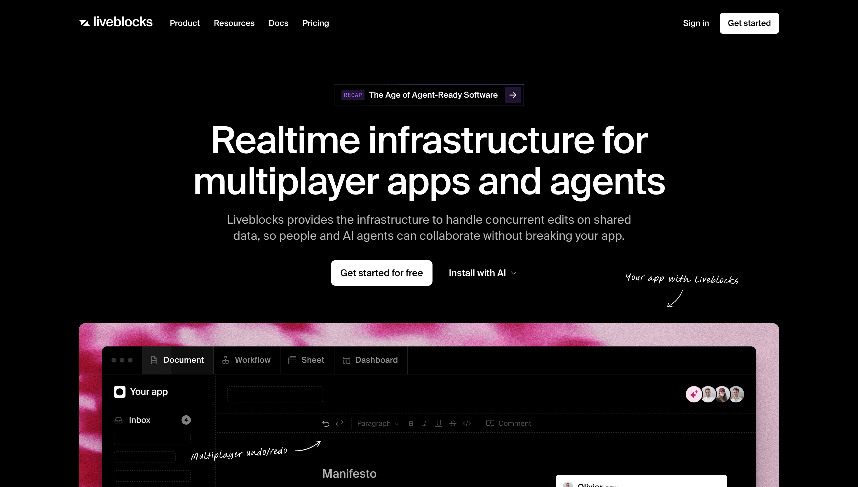 Liveblocks — Tech, Dev website design