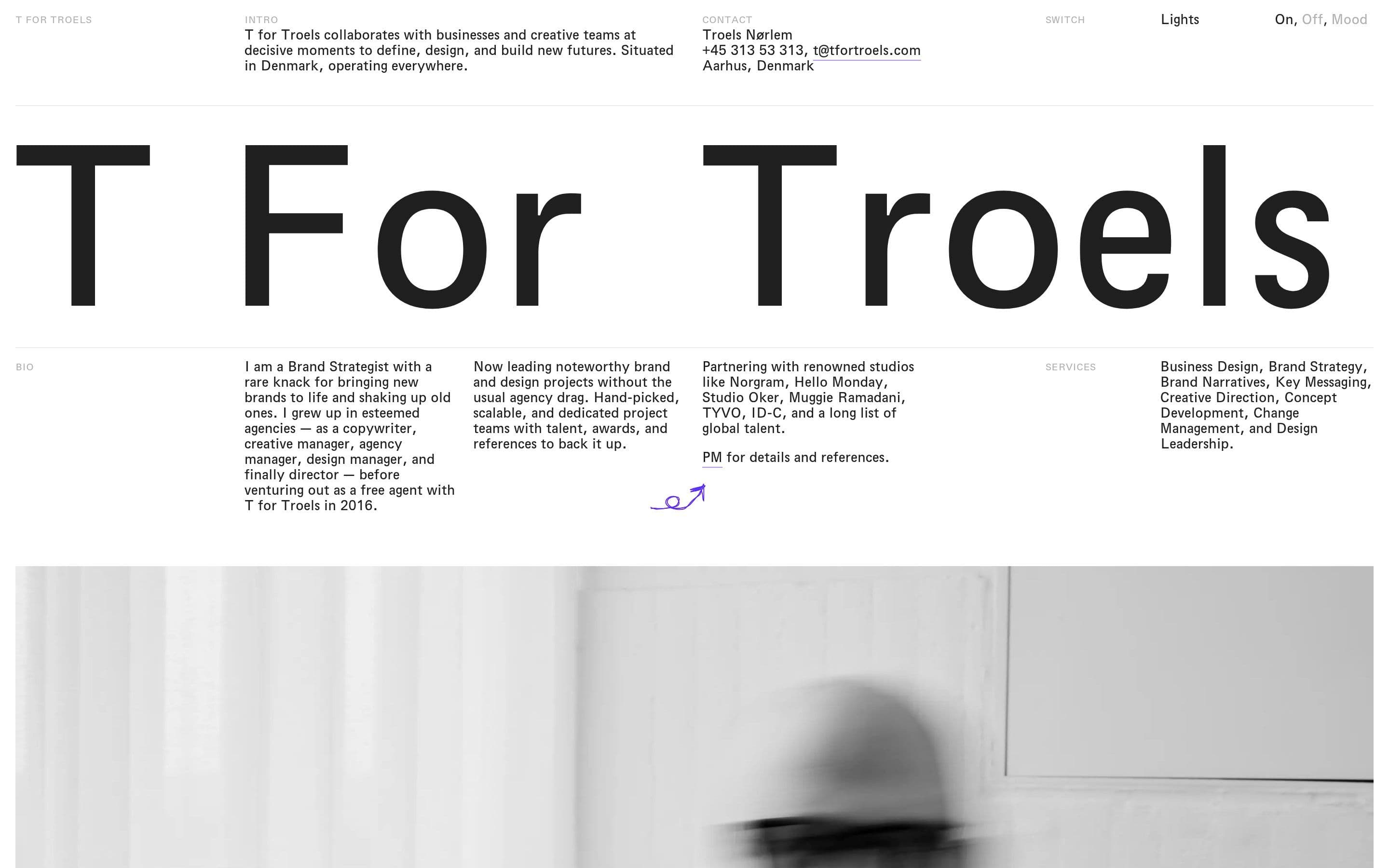 T for Troels — Personal, Portfolio website design