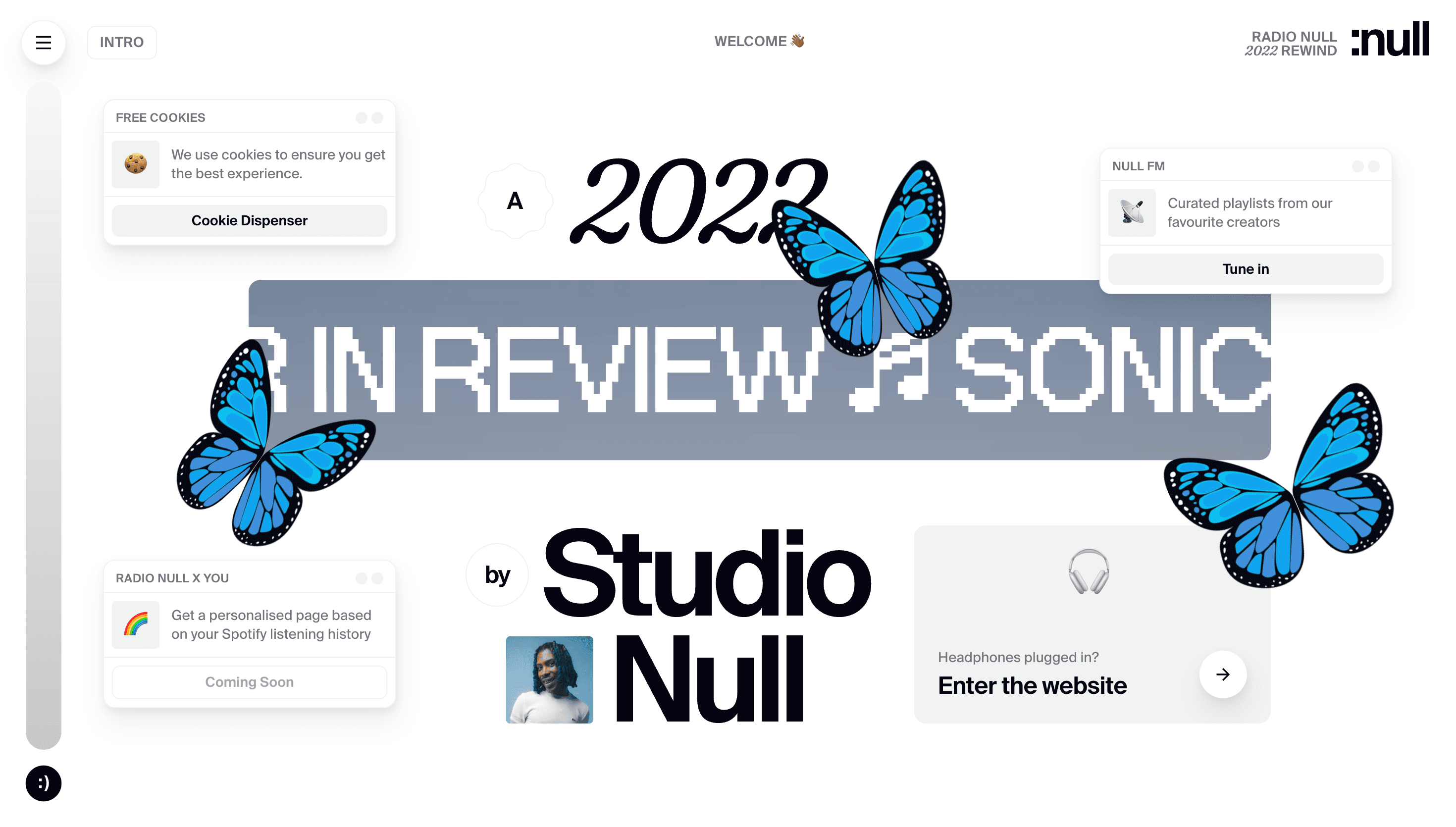 Radio Null Rewind 2022 — Animation, Motion website design