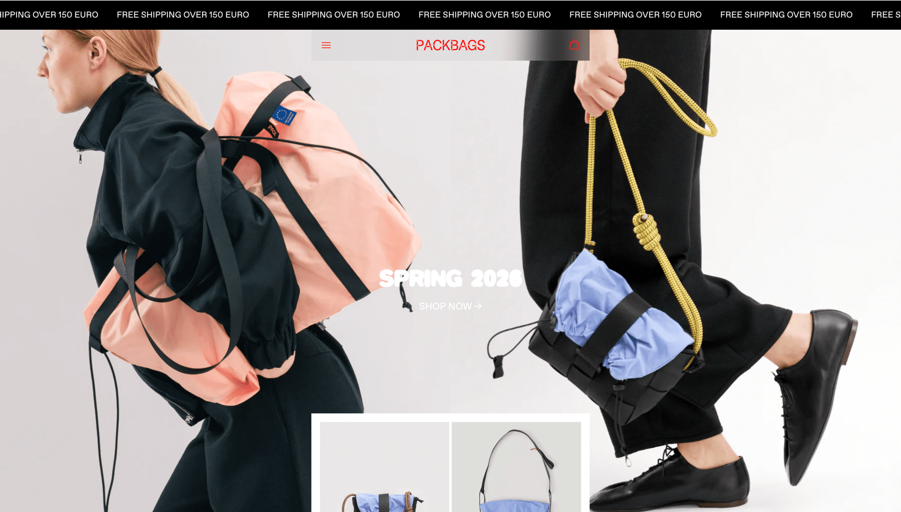 PACK BAGS — Fashion, Travel website design