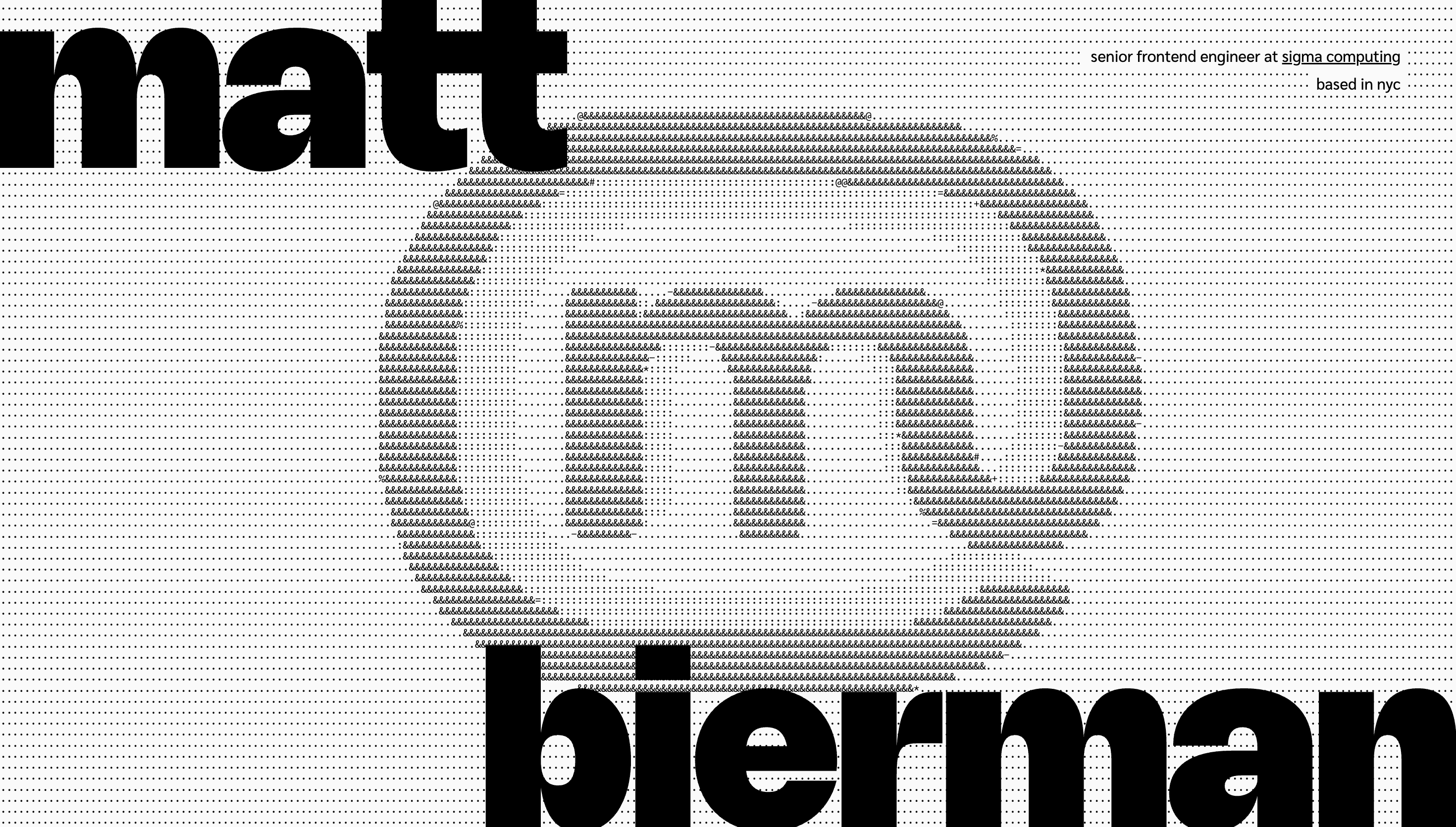 Matt Bierman — Developer, Personal website design