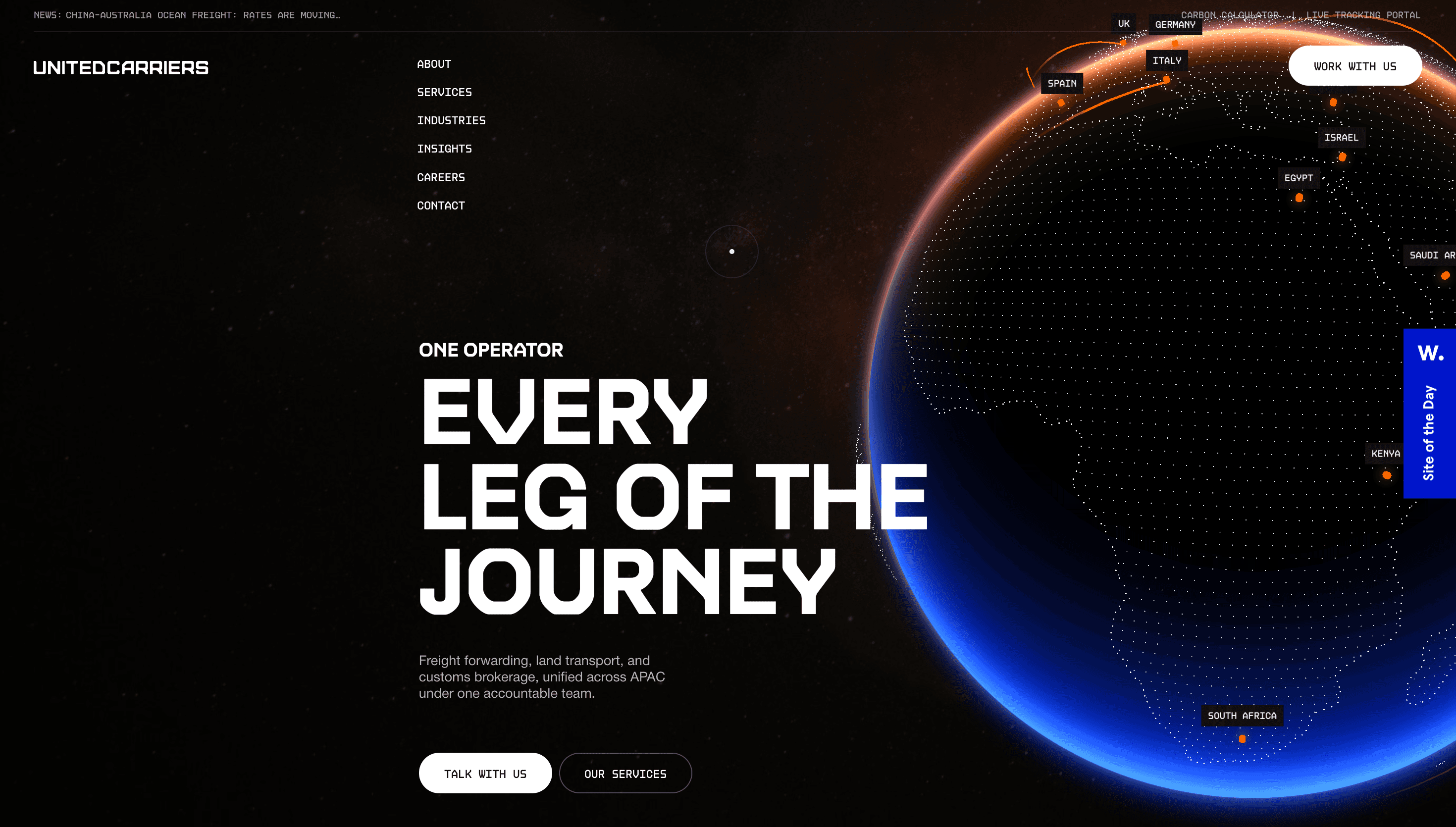 United Carriers — Corporate, Clean website design