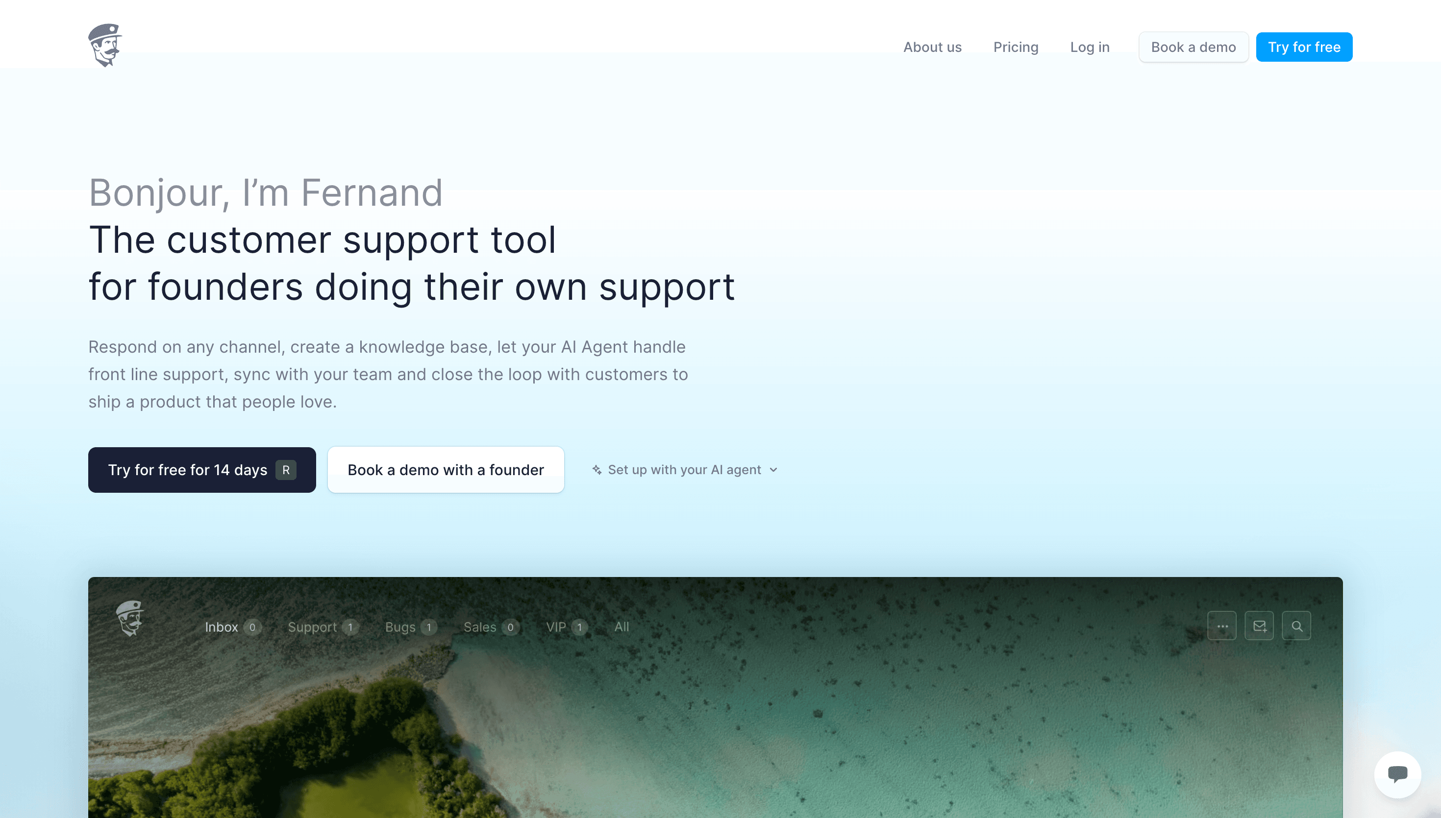 Fernand — Keyboard First, Productivity website design
