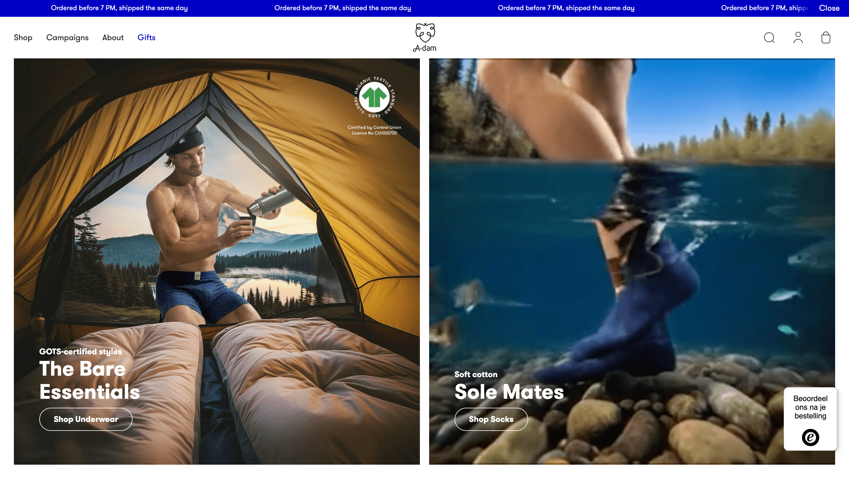 A-dam — Fashion, Sustainability website design