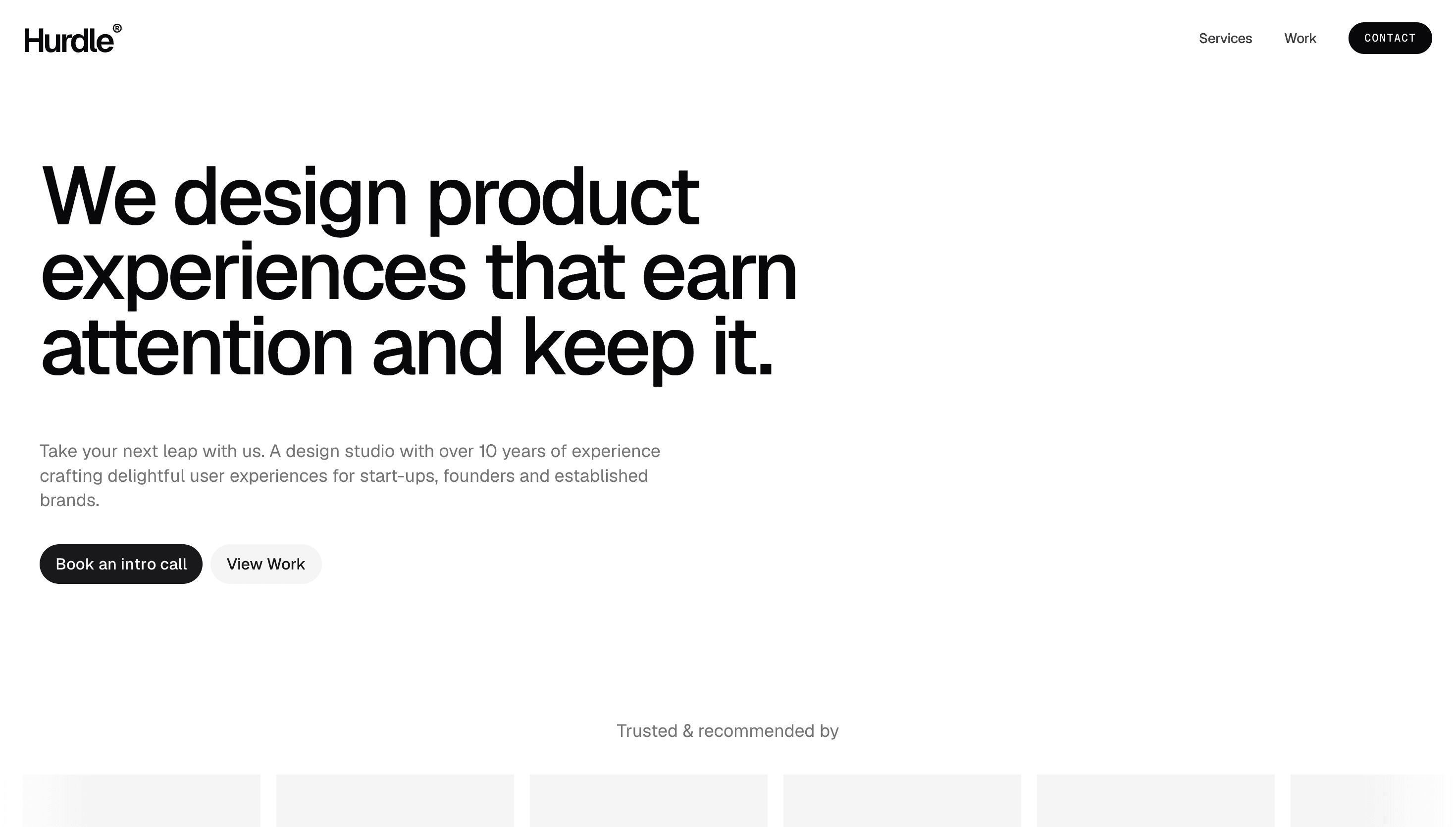 Hurdle — Agency, Studio website design