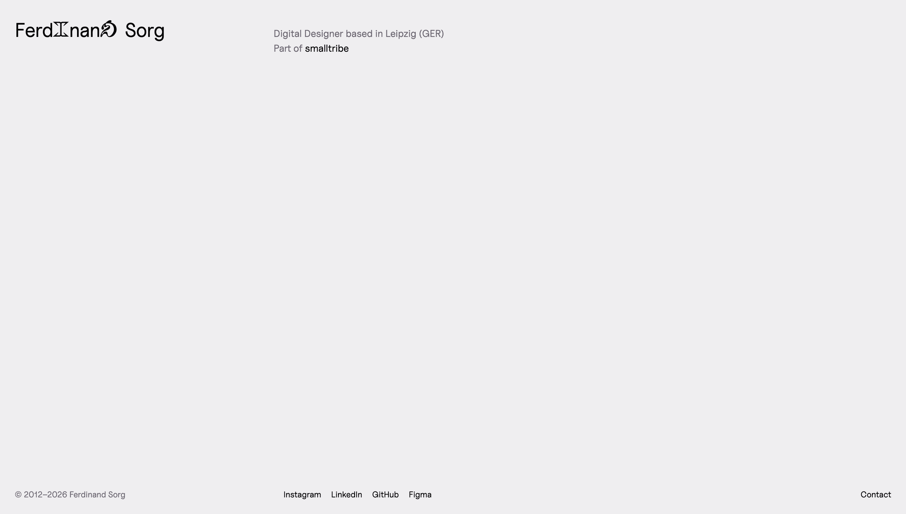 Ferdinand Sorg — Designer, Graphic Designer website design