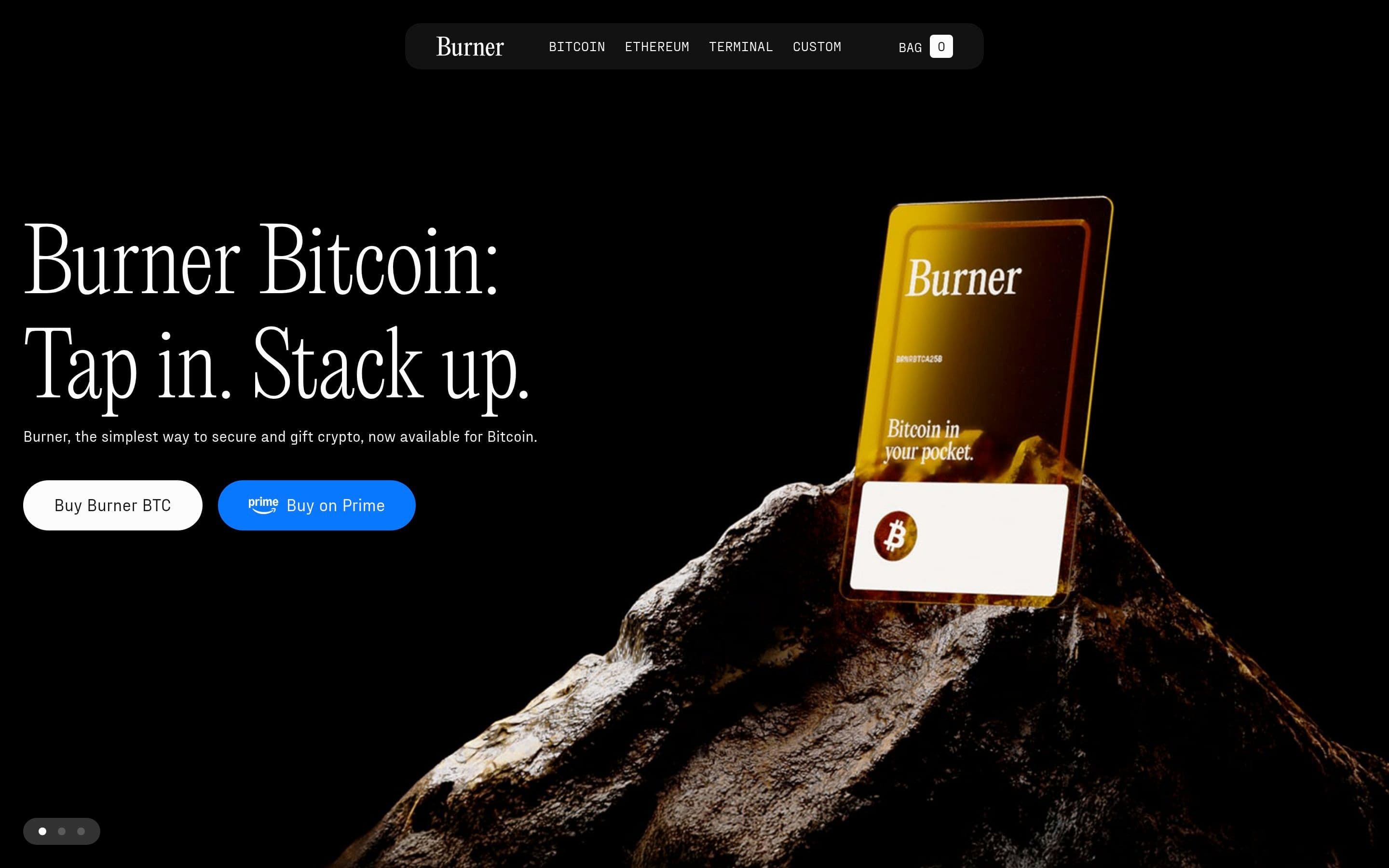 Burner — Web3, Fintech website design