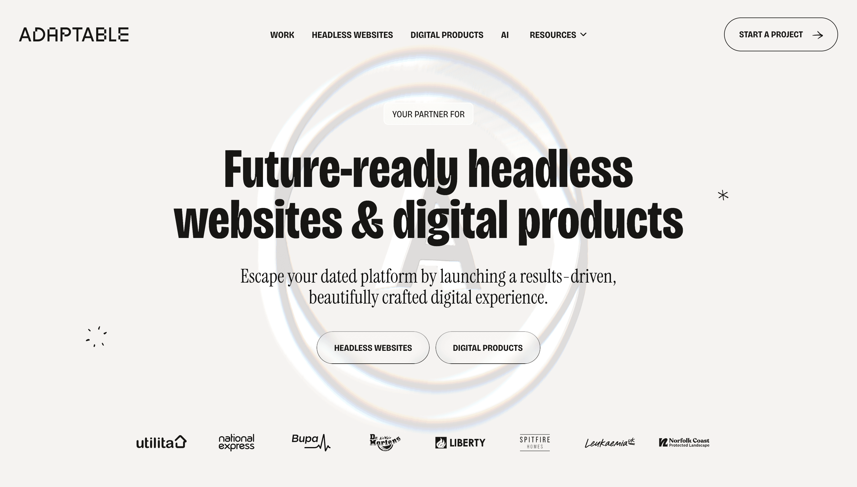 Adaptable — Agency, Studio website design