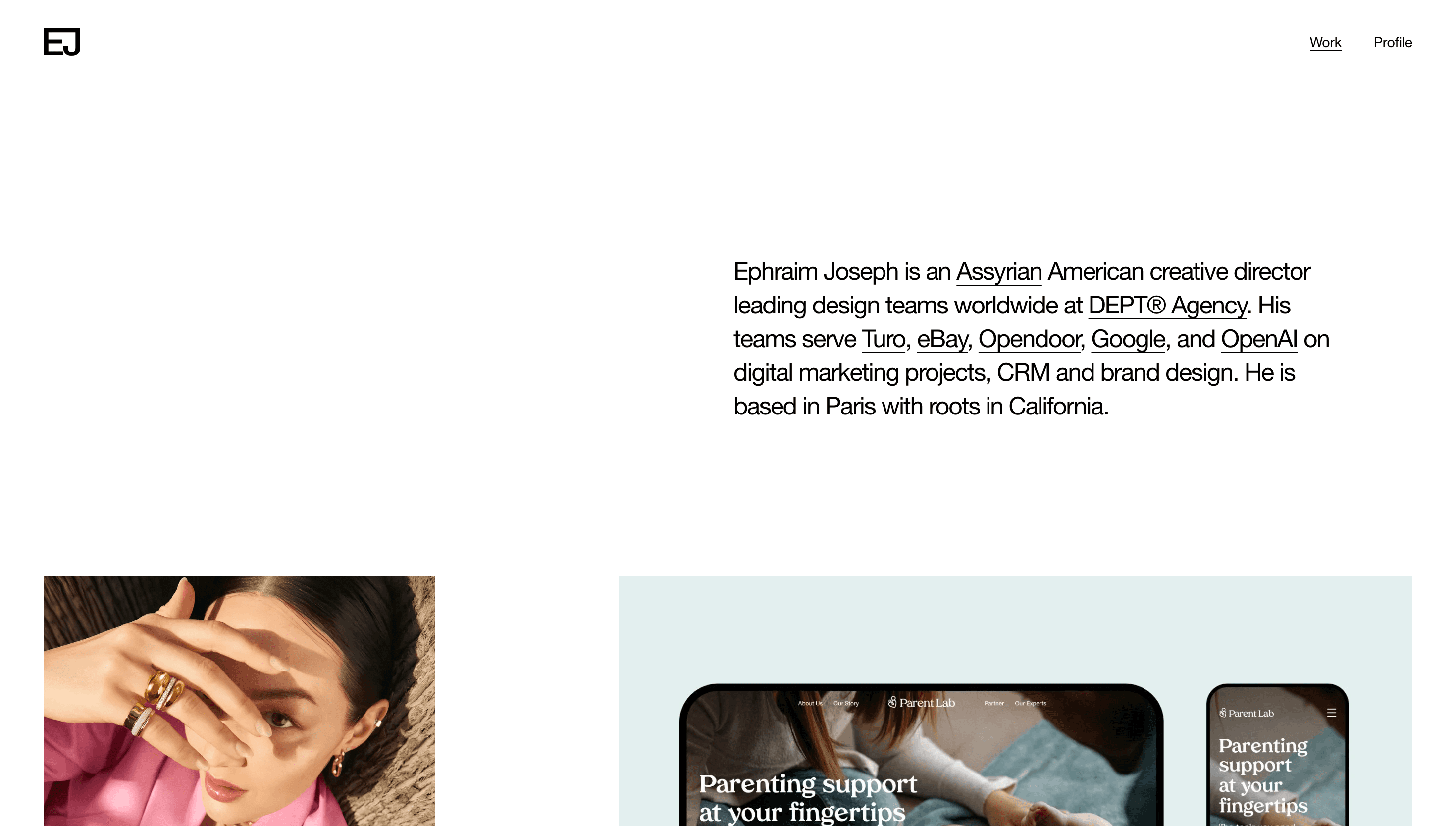 Ephraim Joseph — Designer, Branding website design