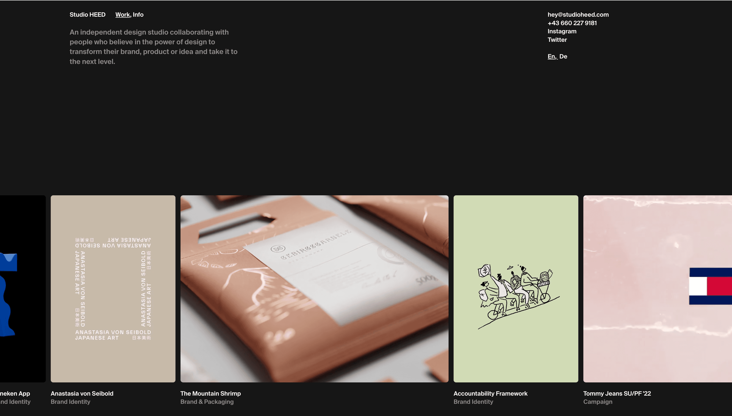 Studio HEED — Agency, Studio website design