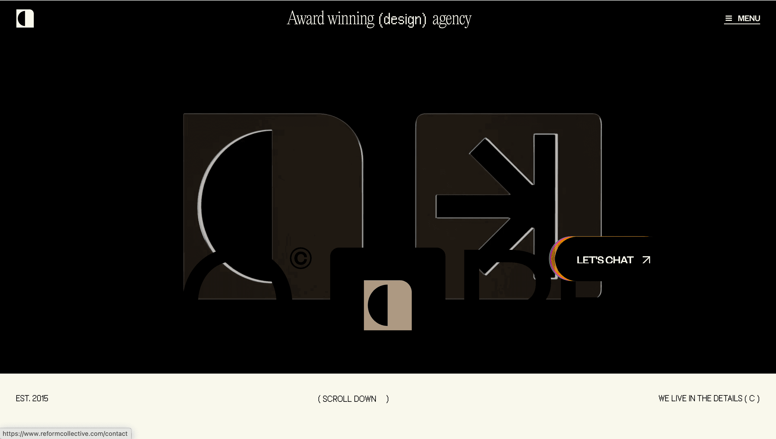 Reform Collective — Agency, Minimal website design