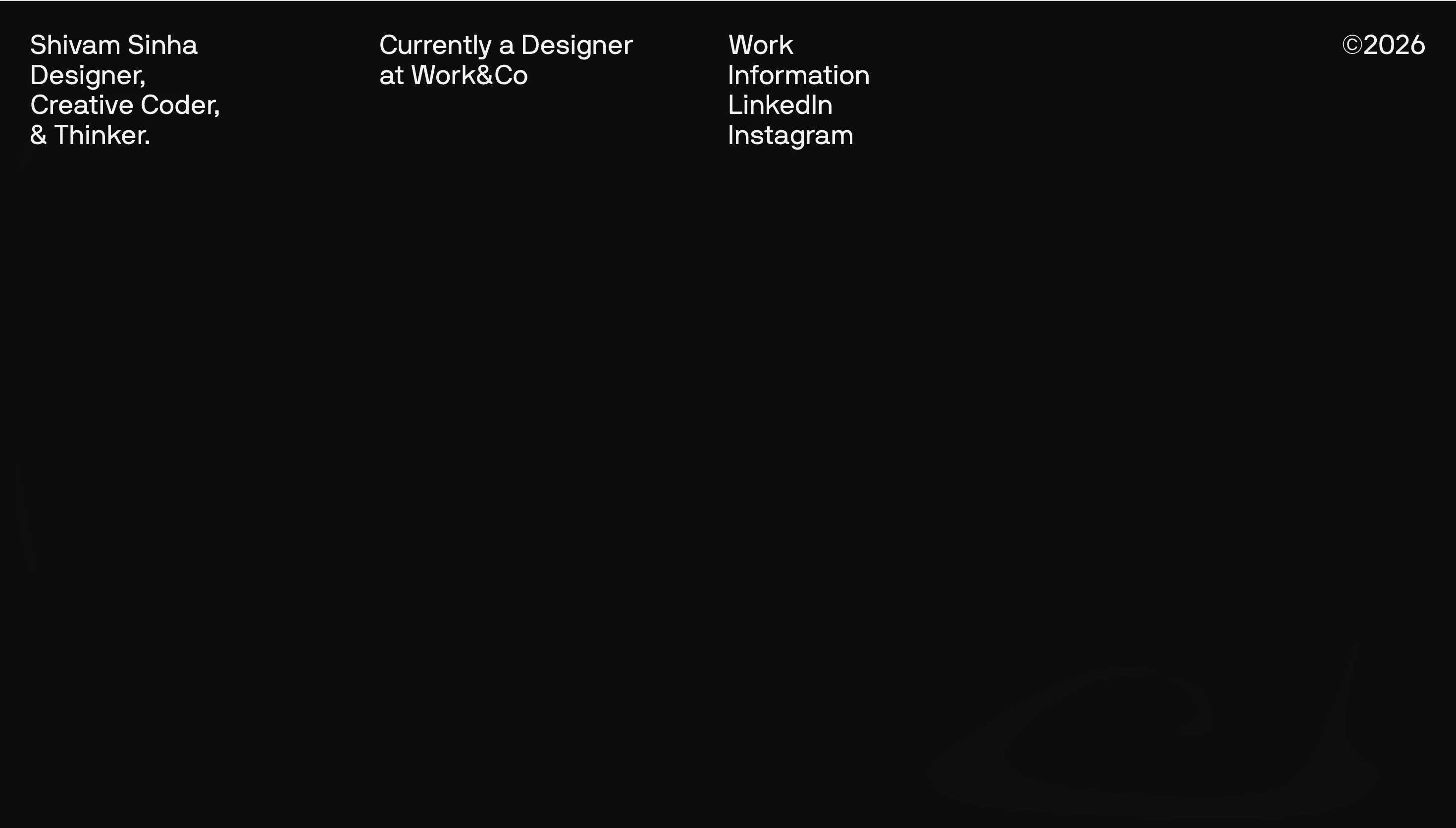 Shivam Sinha — Designer, Code website design
