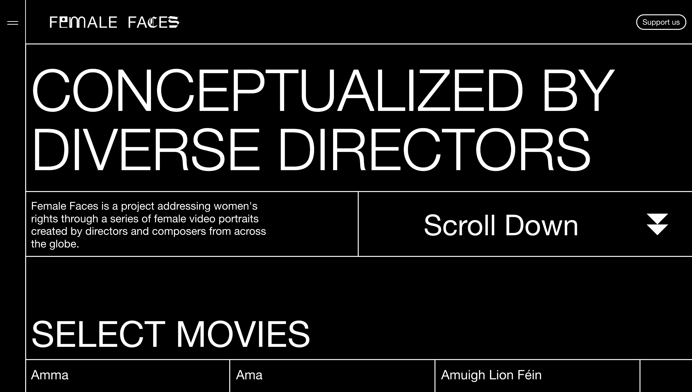 Female Faces — Art, Culture website design