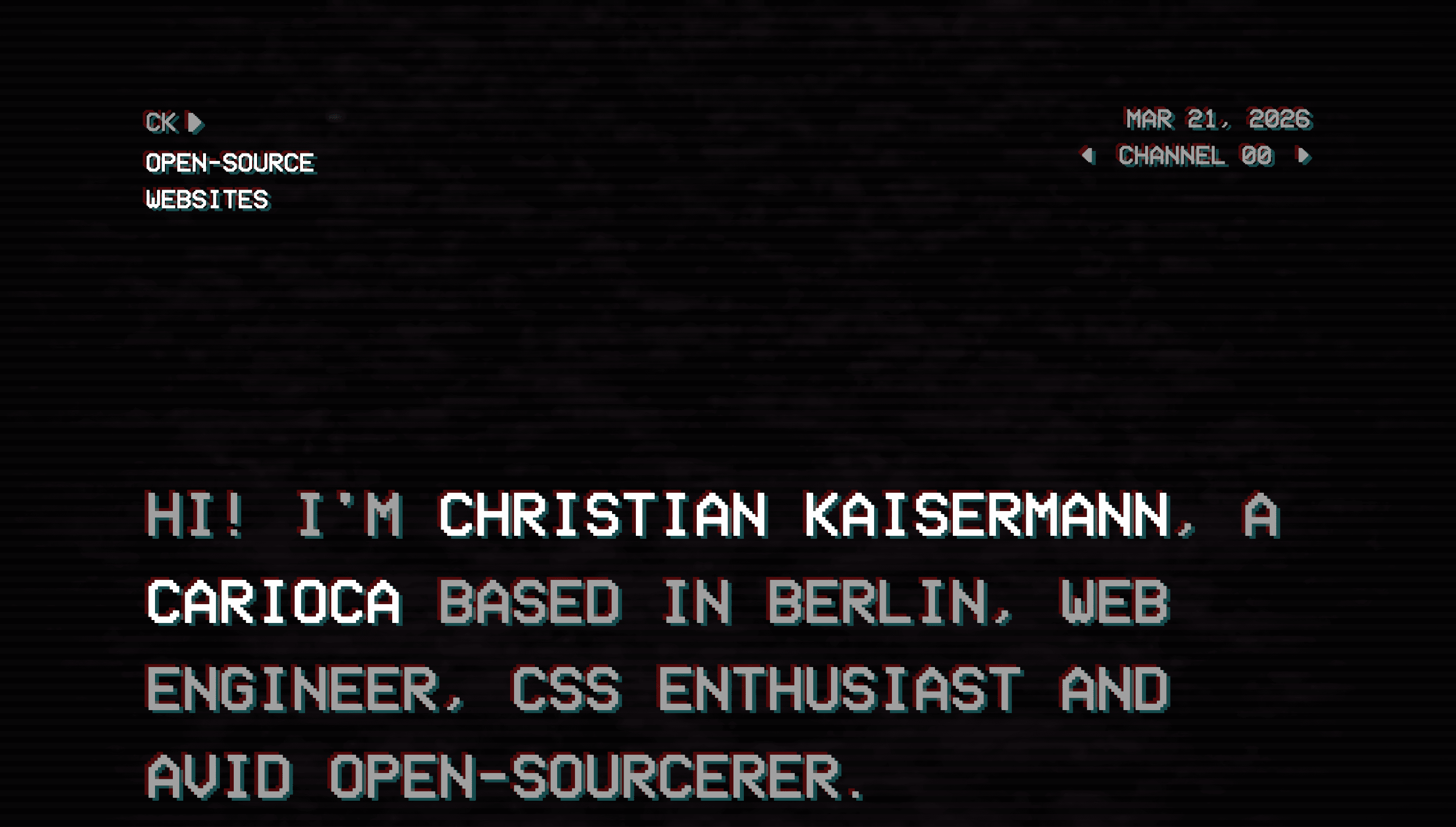 Kaisermann — Developer, Personal website design