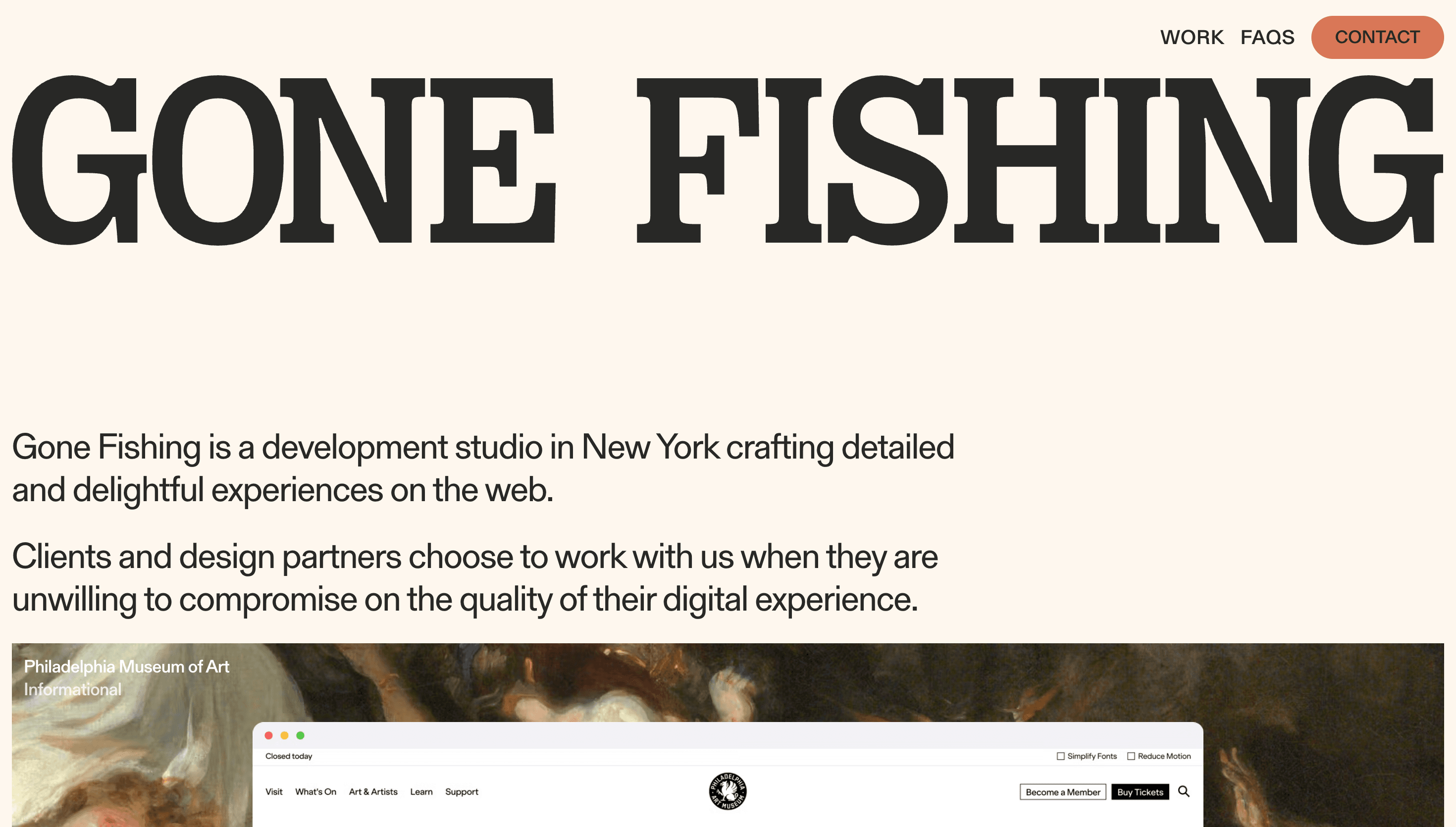 Gone Fishing Studio — Agency, Studio website design