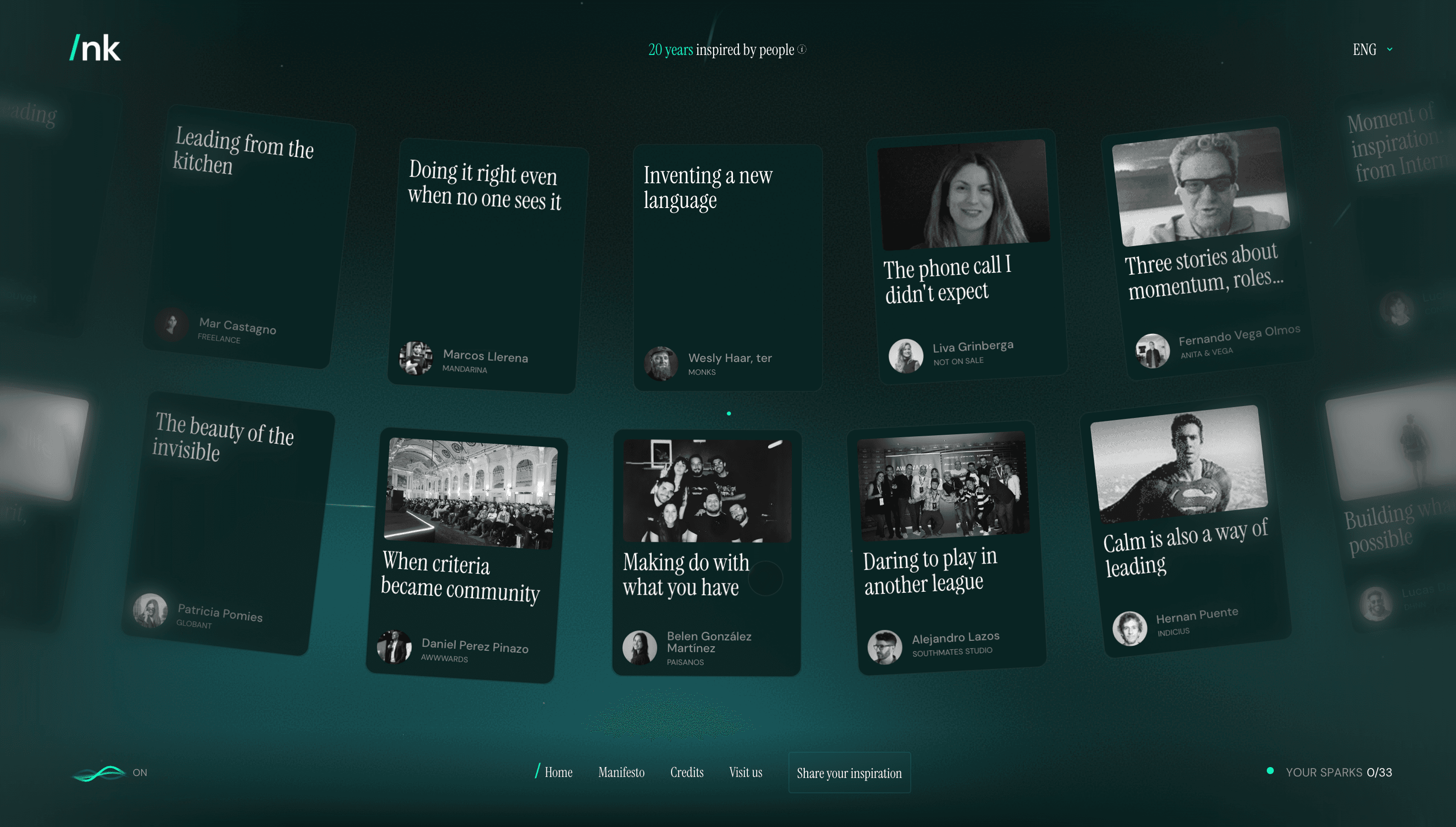 20 Years Inspired by People — Agency, Studio website design
