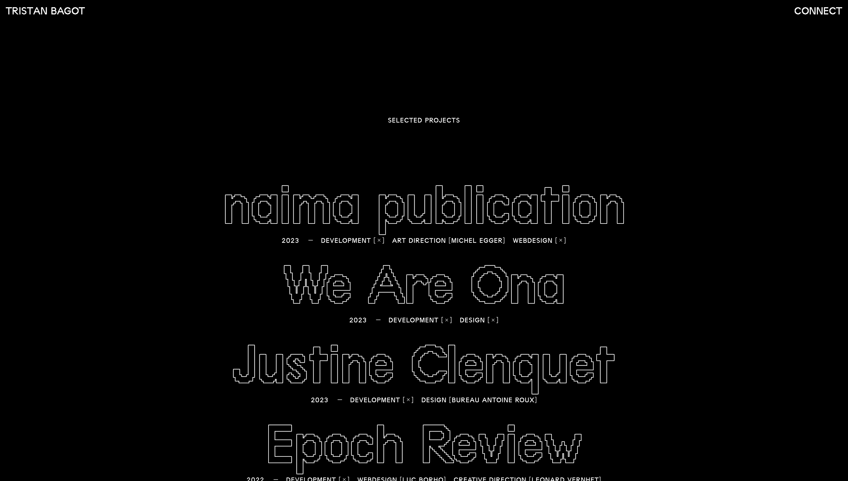 Tristan Bagot — Designer, Developer website design