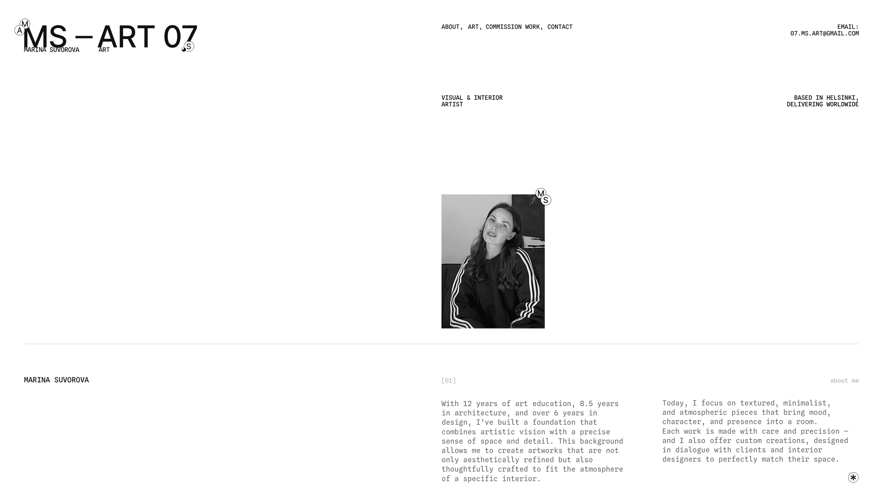 Marina Suvorova — Art, Designer website design