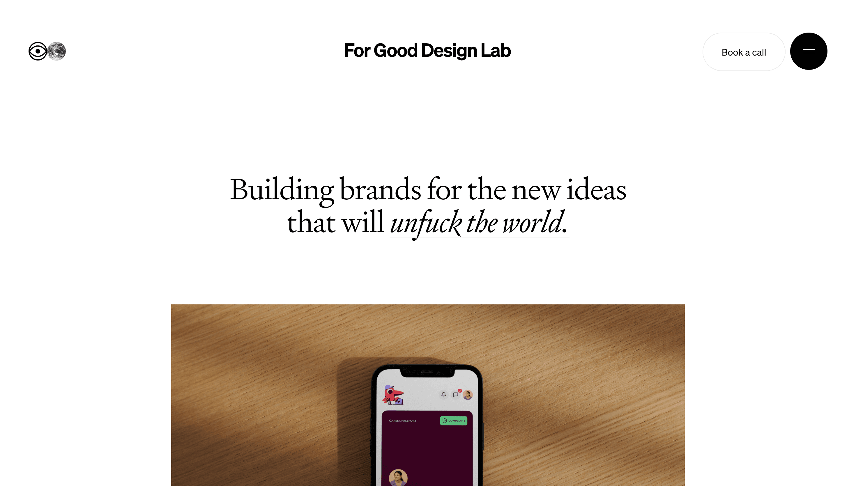 For Good Design Lab — Agency, Studio website design